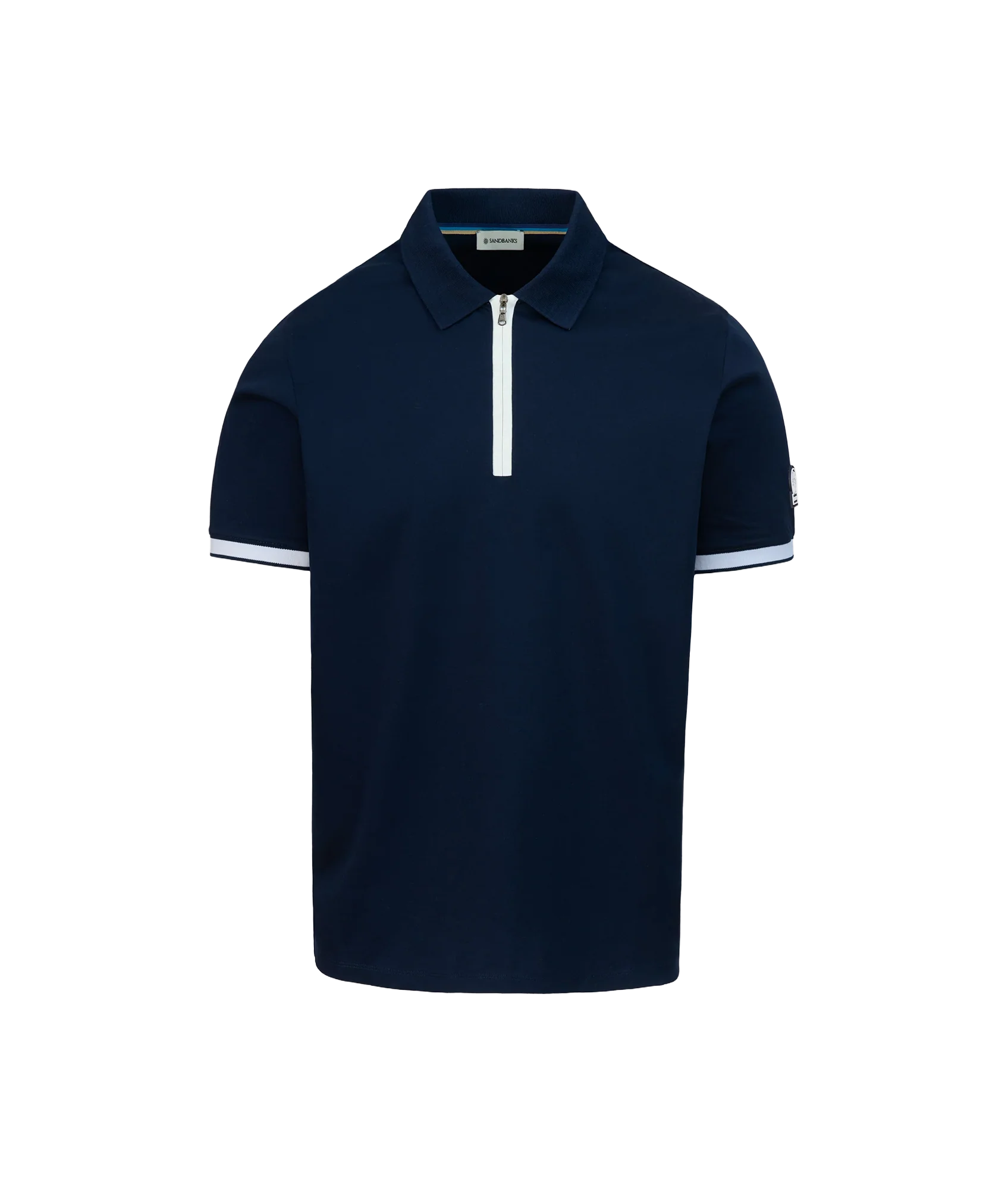 Silicone Zip Polo Shirt - Navy