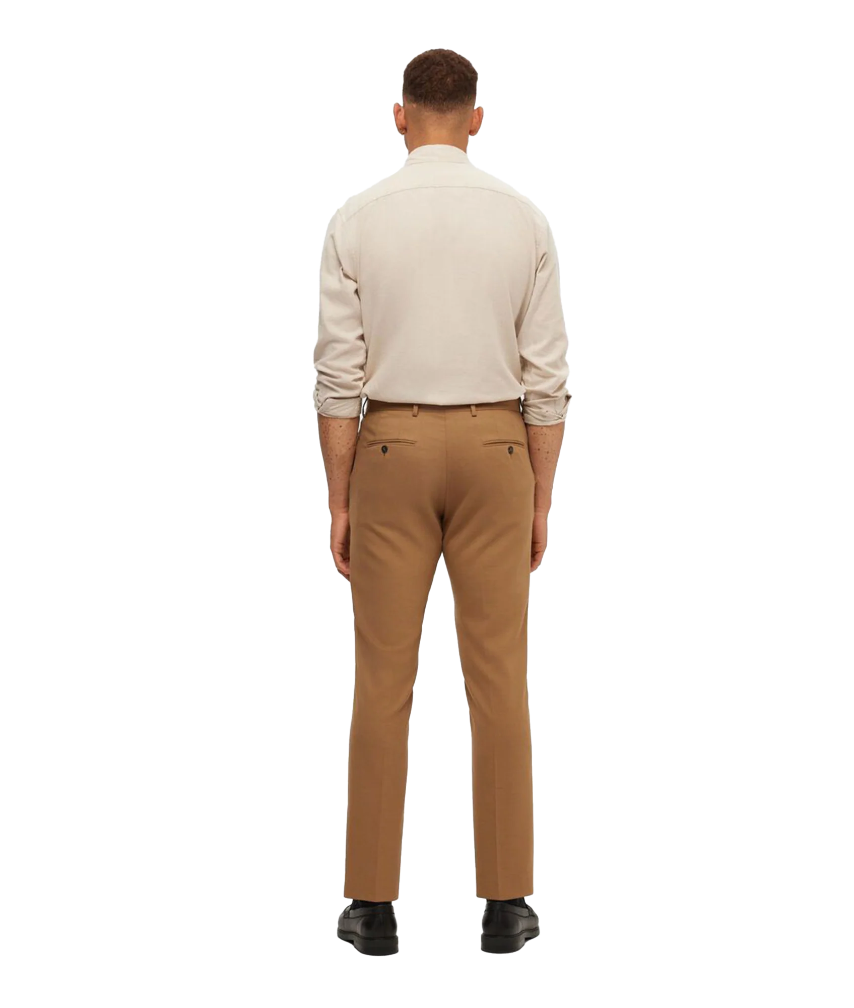 Slim Owen Brushed Shirt - Cream - Image 4