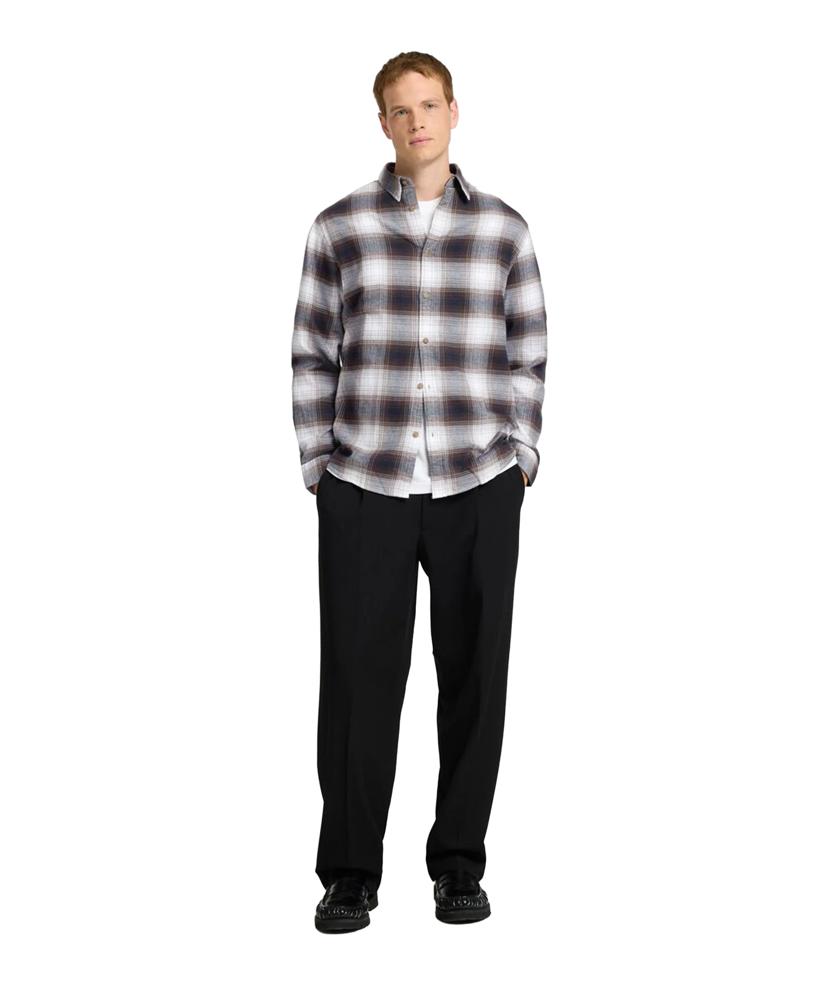 Slim Owen Brushed Shirt - Multi - Image 4