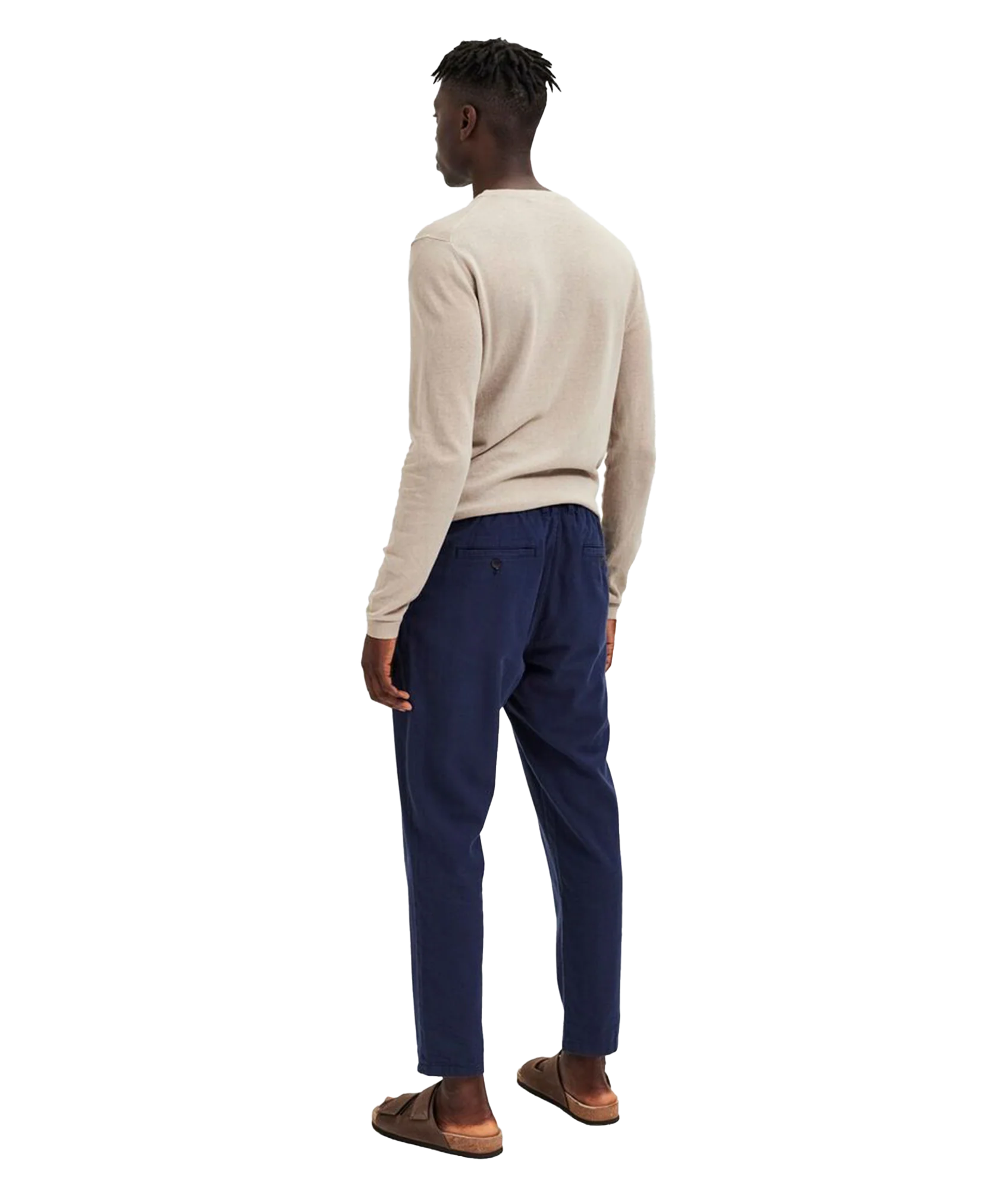 Slimtape Brody Linen Pant - Navy - Image 5