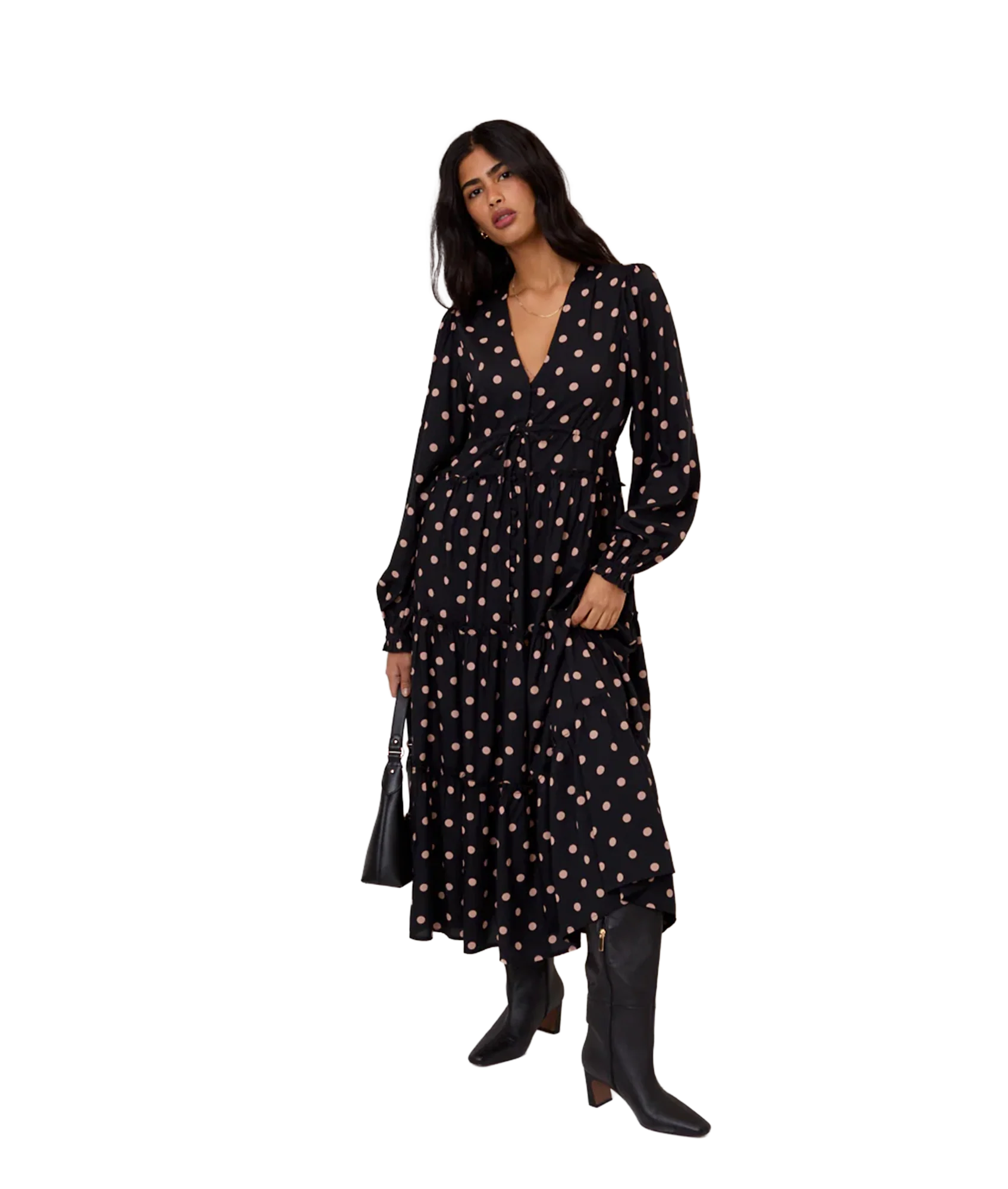 Sofia Midi Dress - Black