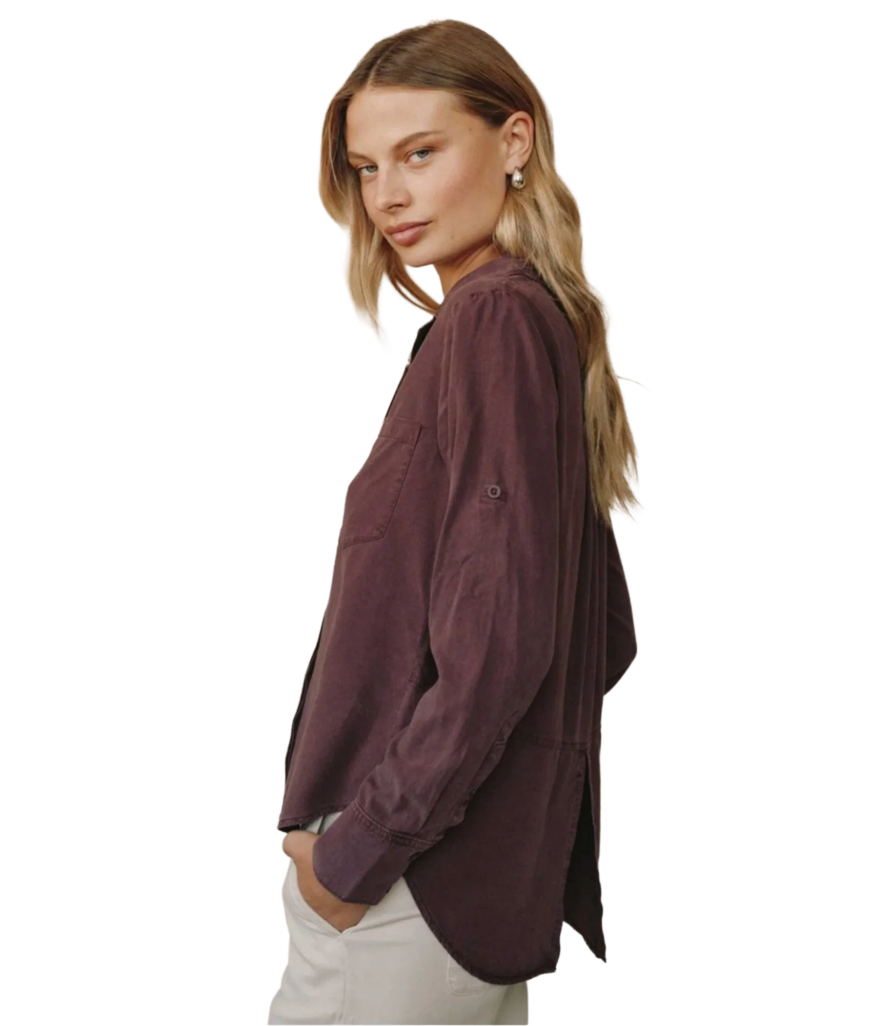 Split Back Button Down - Pinot Noir - Image 3