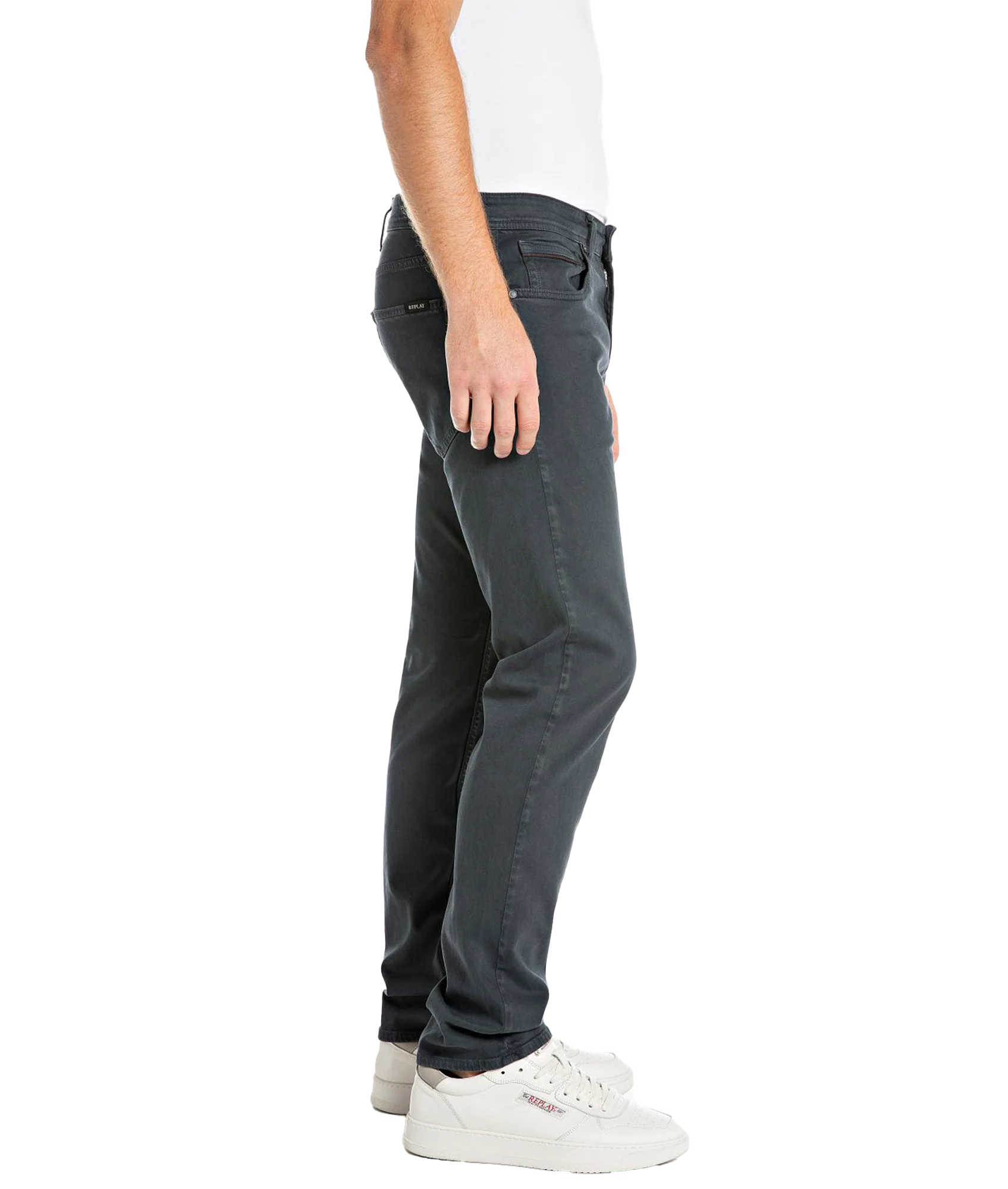 Straight Fit Satin Trousers - Blue - Image 2