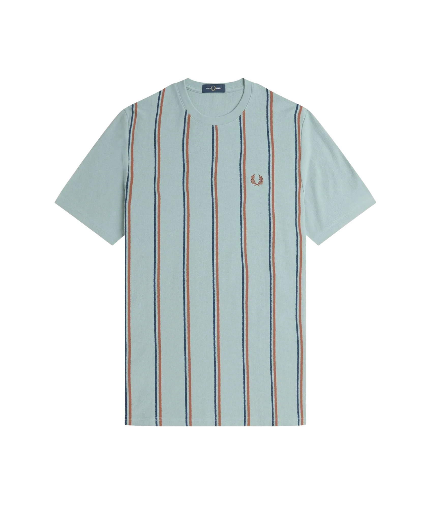 Striped Crepe Pique Tee - Blue