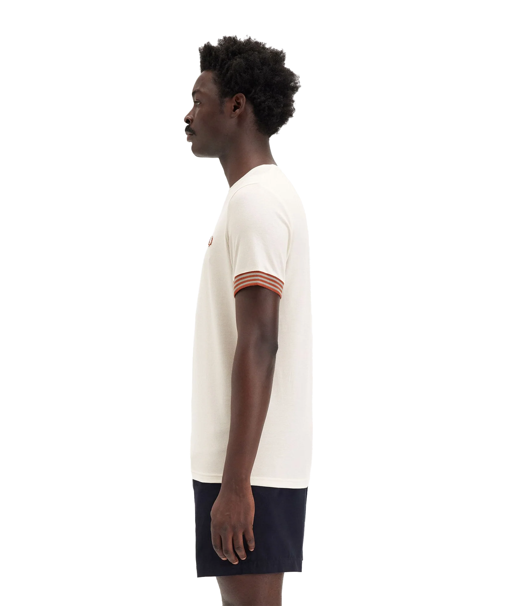 Striped Cuff Tee - Cream - Image 4