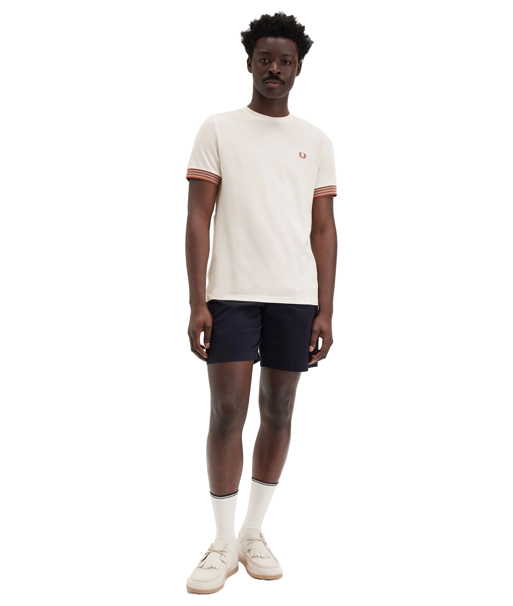 Striped Cuff Tee - Cream - Image 5