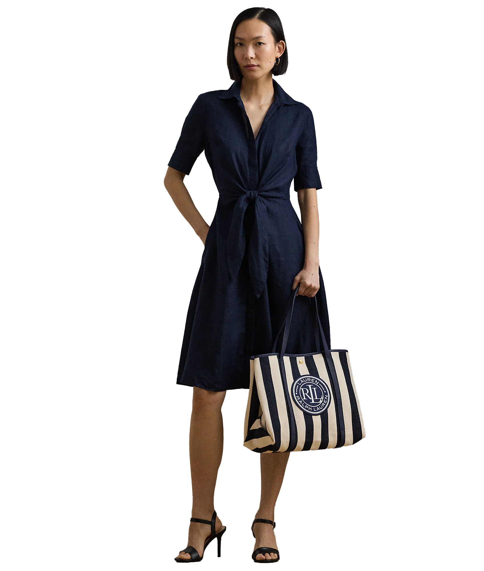 Striped Herringbone Large Emerie Tote - Multi - Image 6