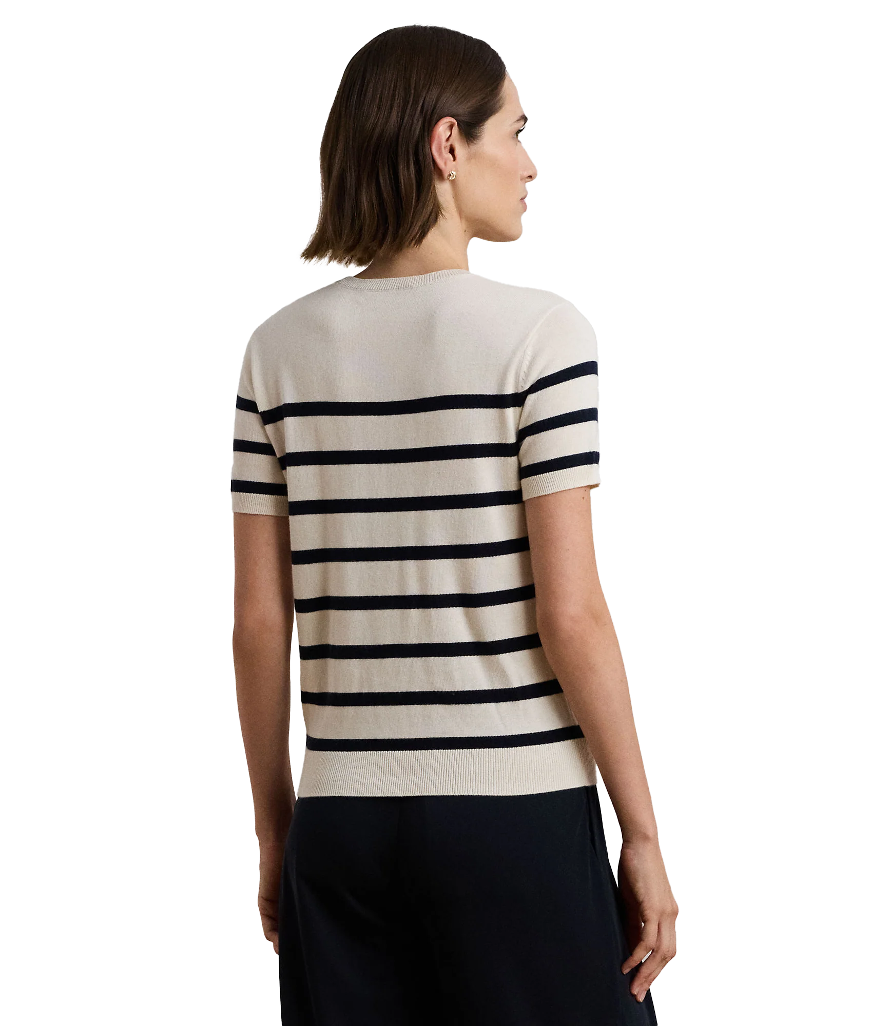 Striped Short-Sleeve Sweater - Multi - Image 4