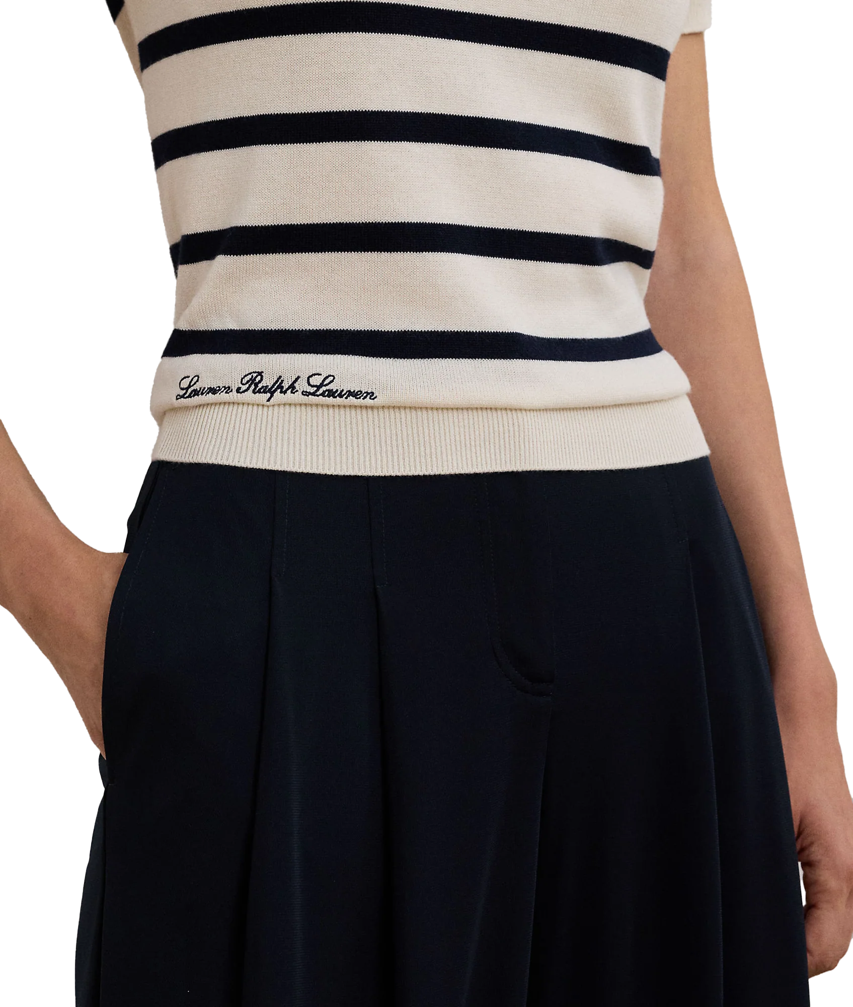 Striped Short-Sleeve Sweater - Multi - Image 5