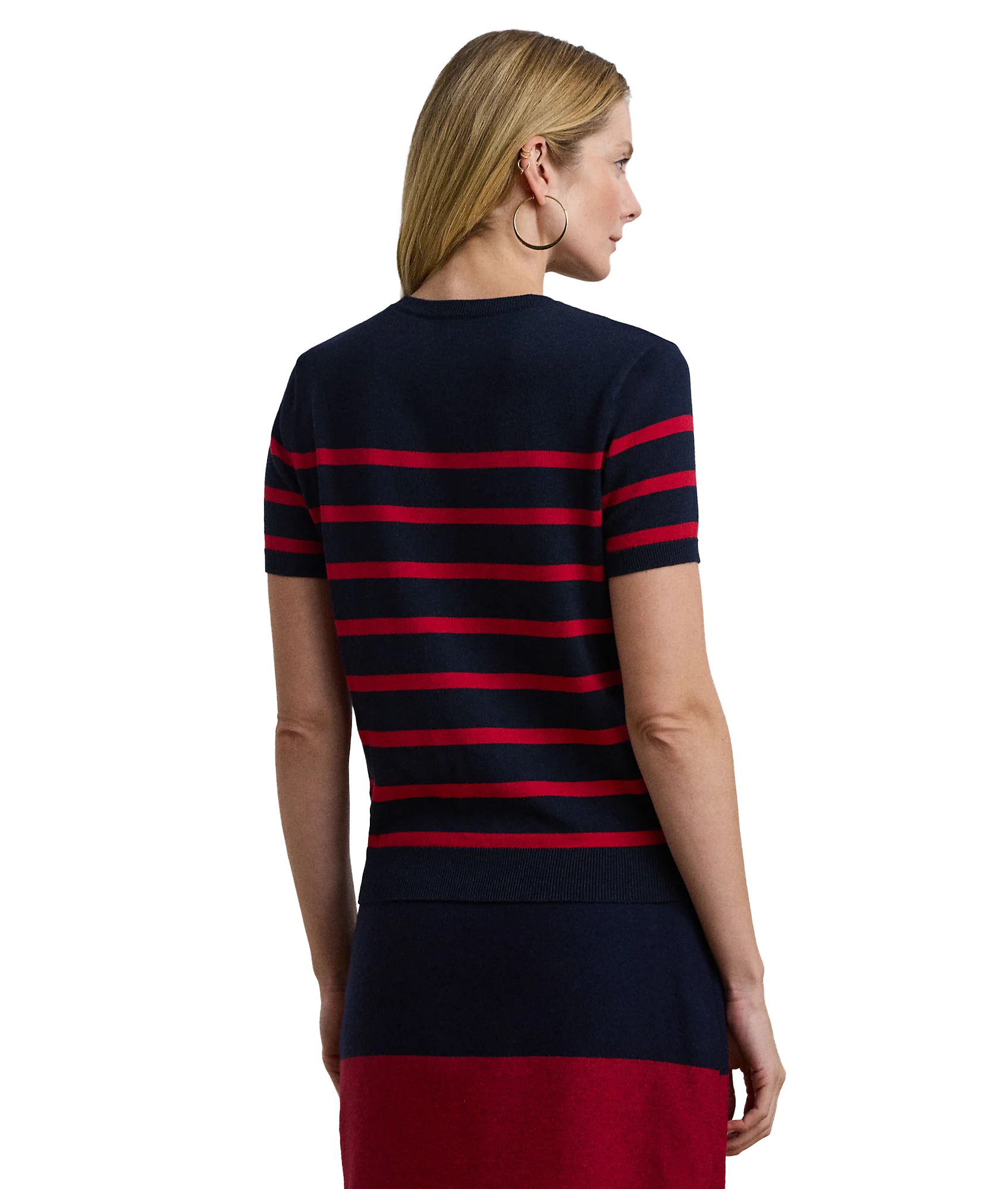 Striped Short-Sleeve Sweater - Multi - Image 4