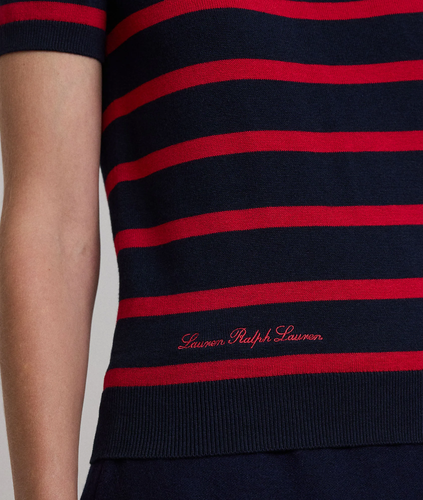 Striped Short-Sleeve Sweater - Multi - Image 5