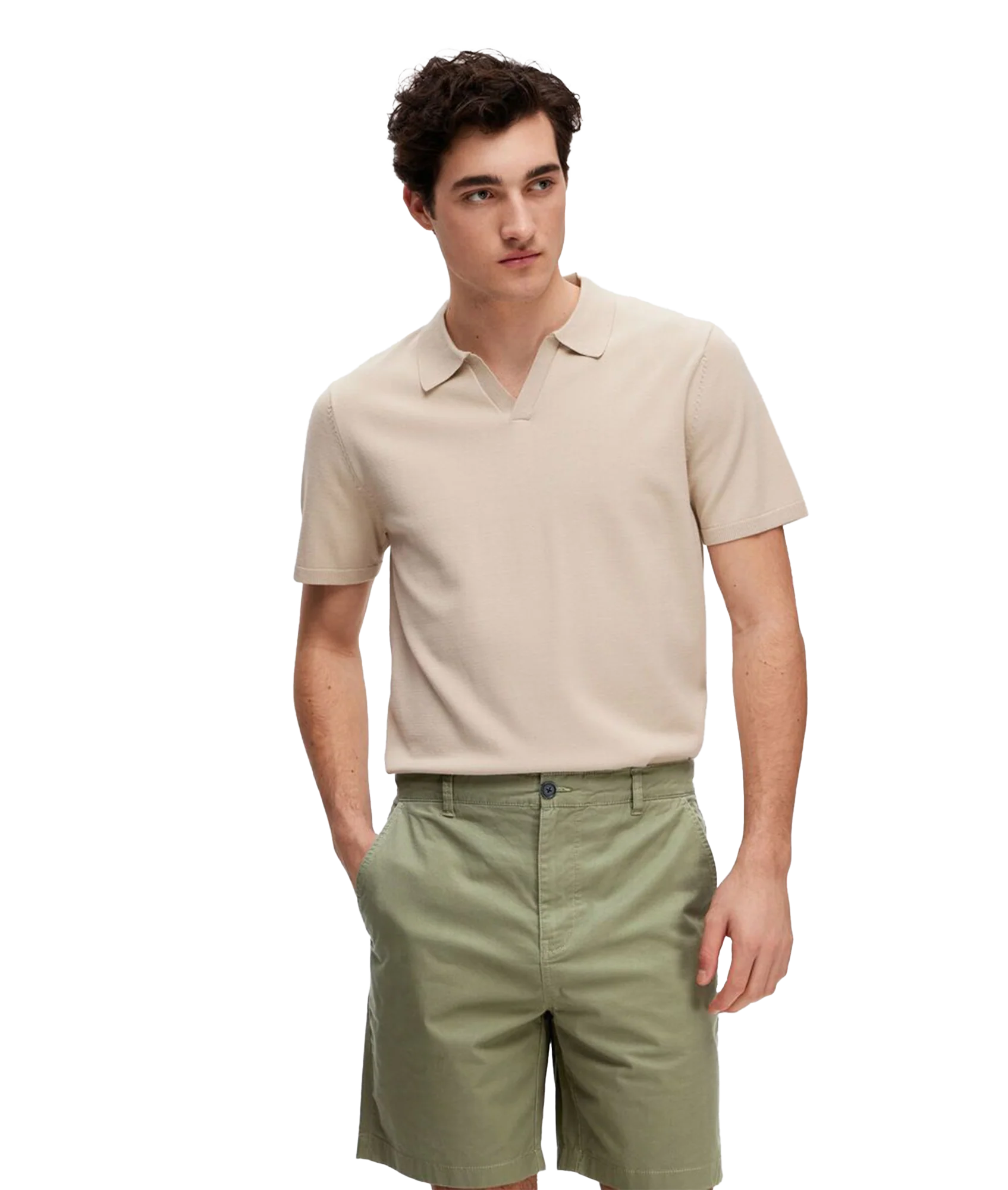 Teller Knit Polo - Cream - Image 3