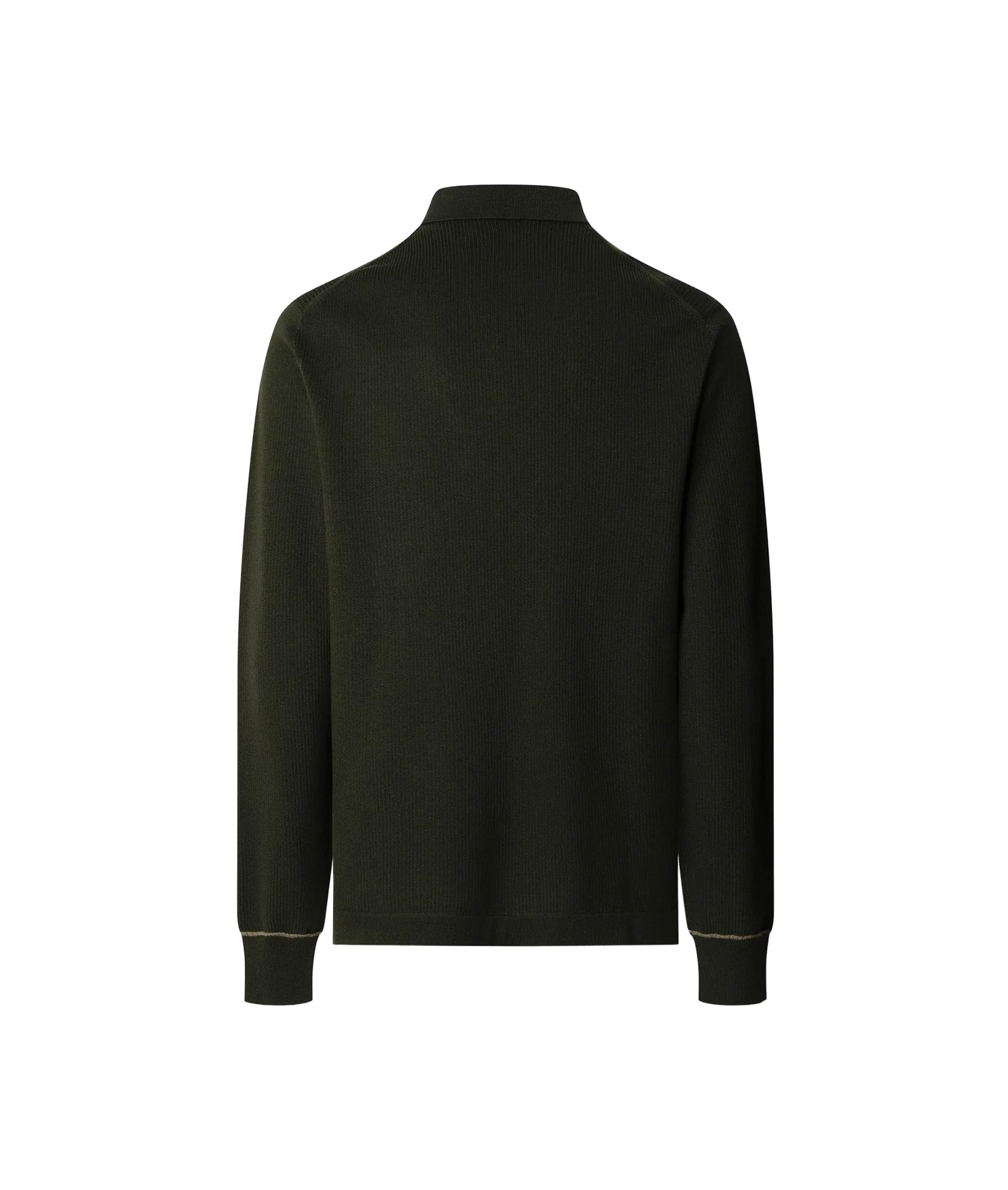 Textured Knit Ls Polo - Hunter Green - Image 2