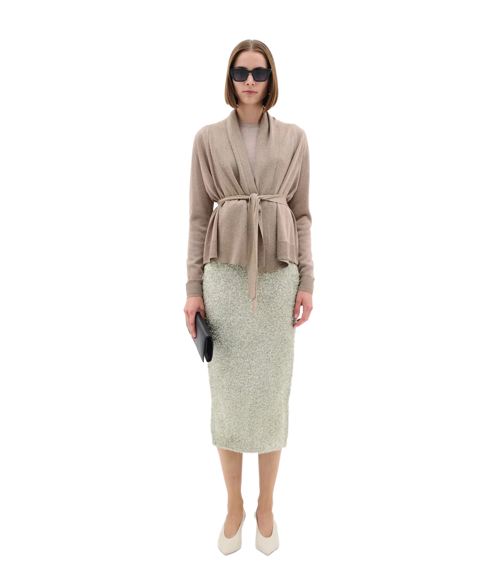 Thaniiw Short Cardigan - Dull Gold - Image 4