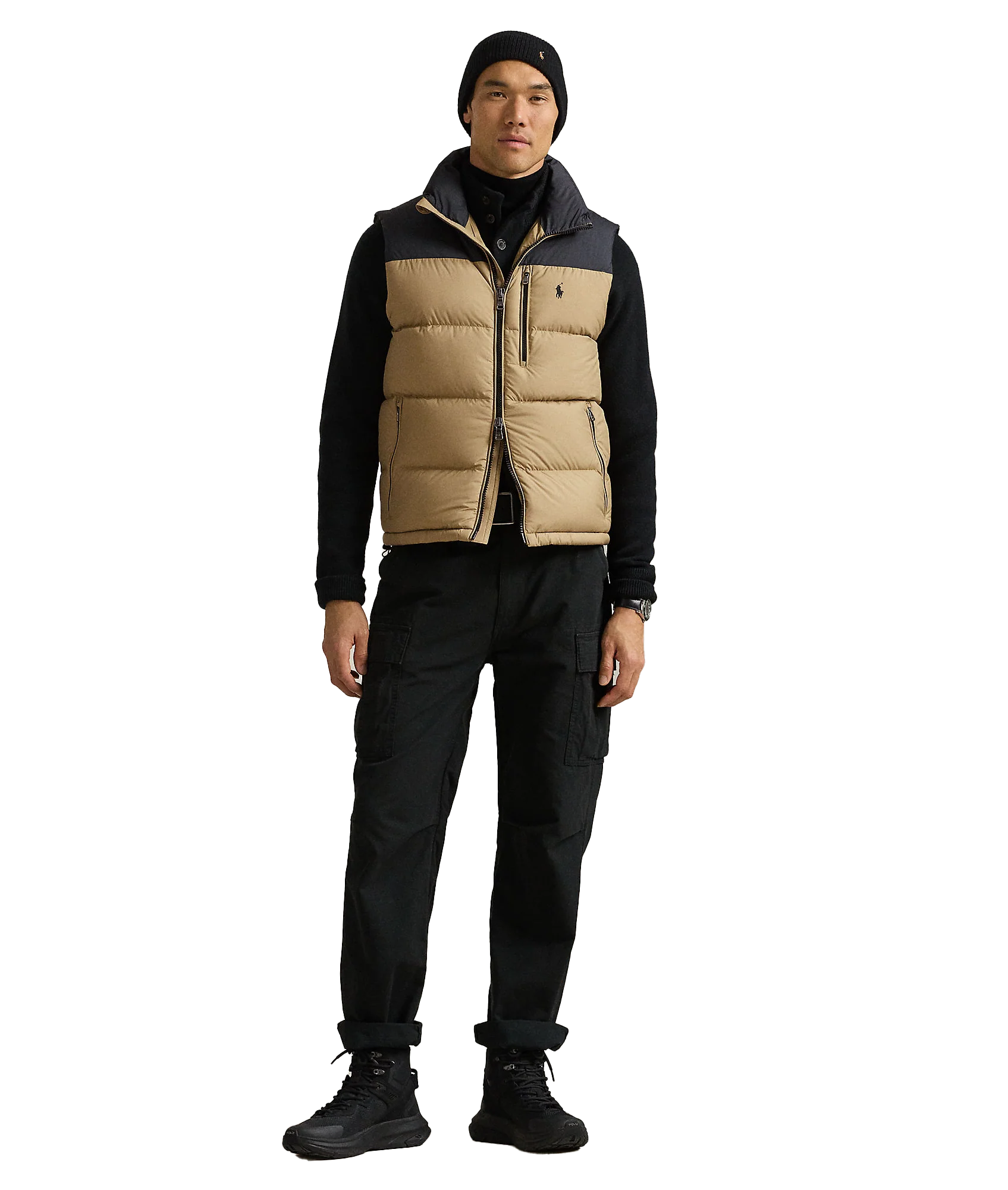 The Gorham Color-Blocked Down Vest - Gold - Image 3