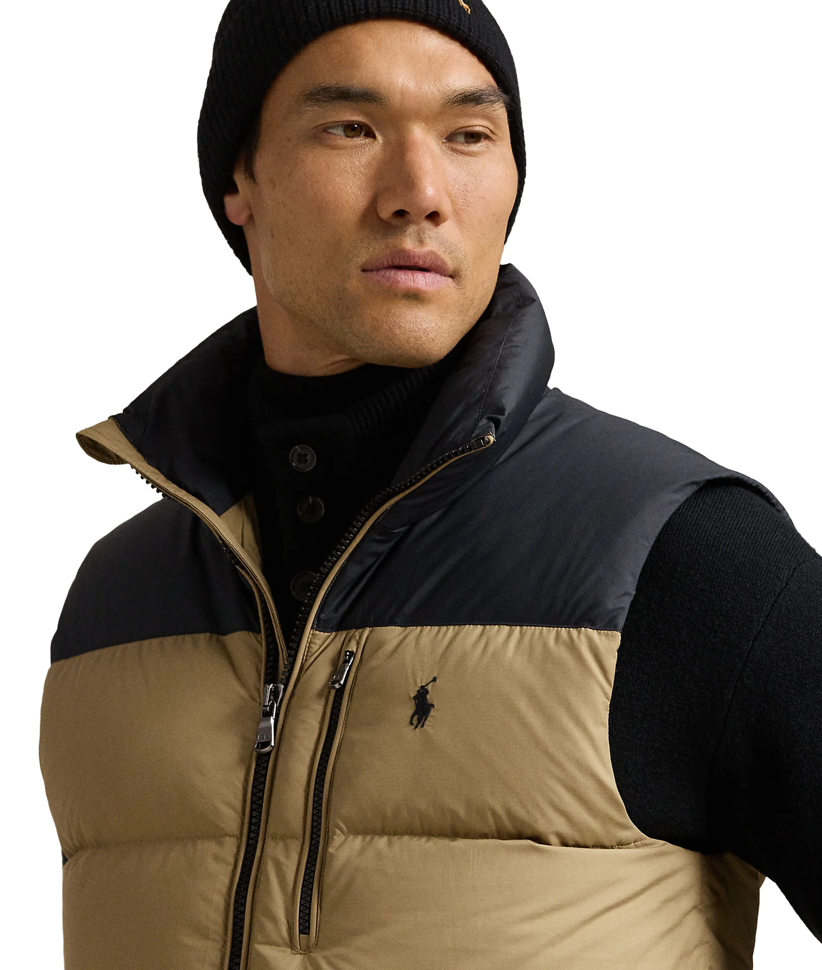 The Gorham Color-Blocked Down Vest - Gold - Image 5