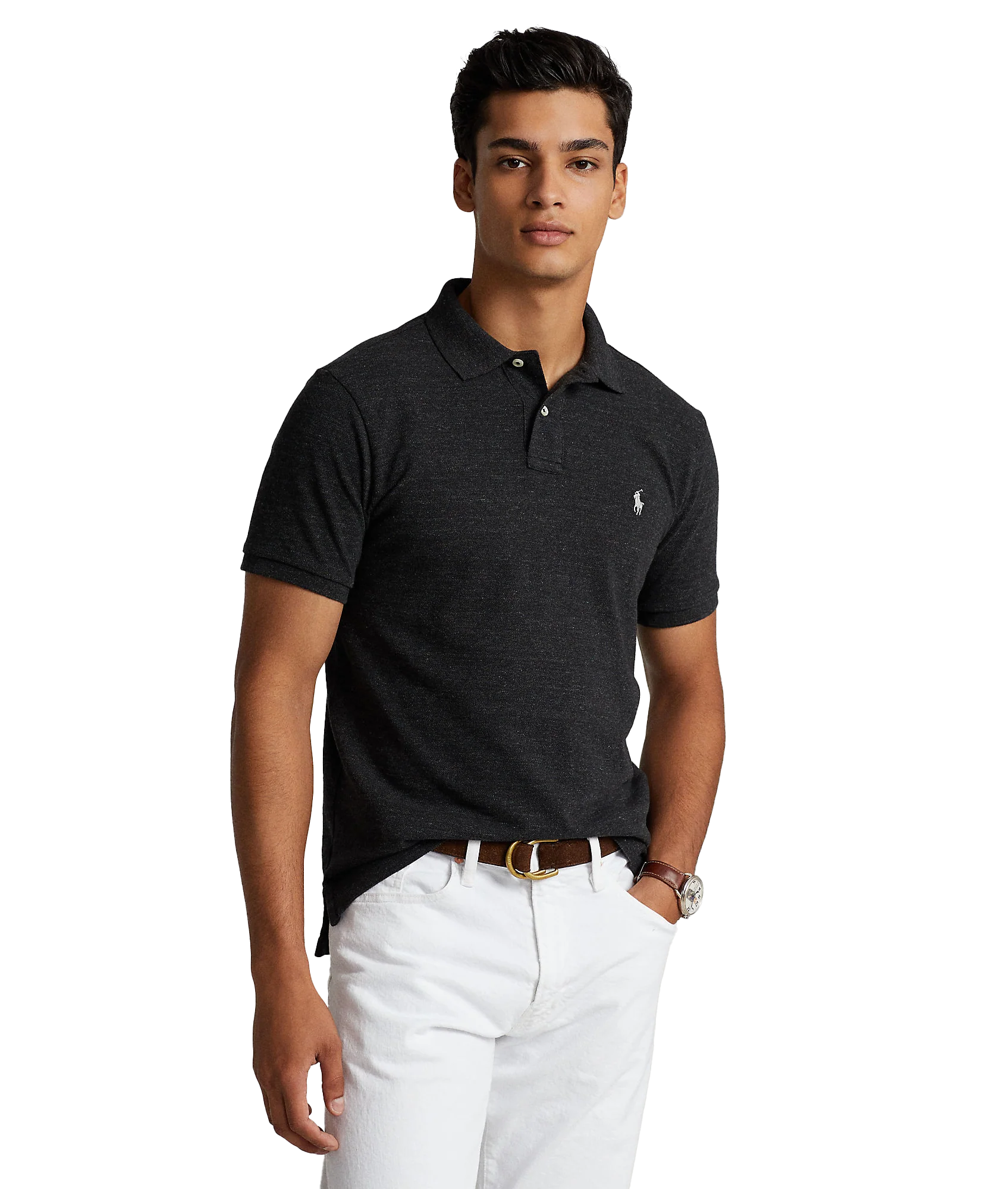 The Iconic Mesh Polo Shirt - Grey - Image 2