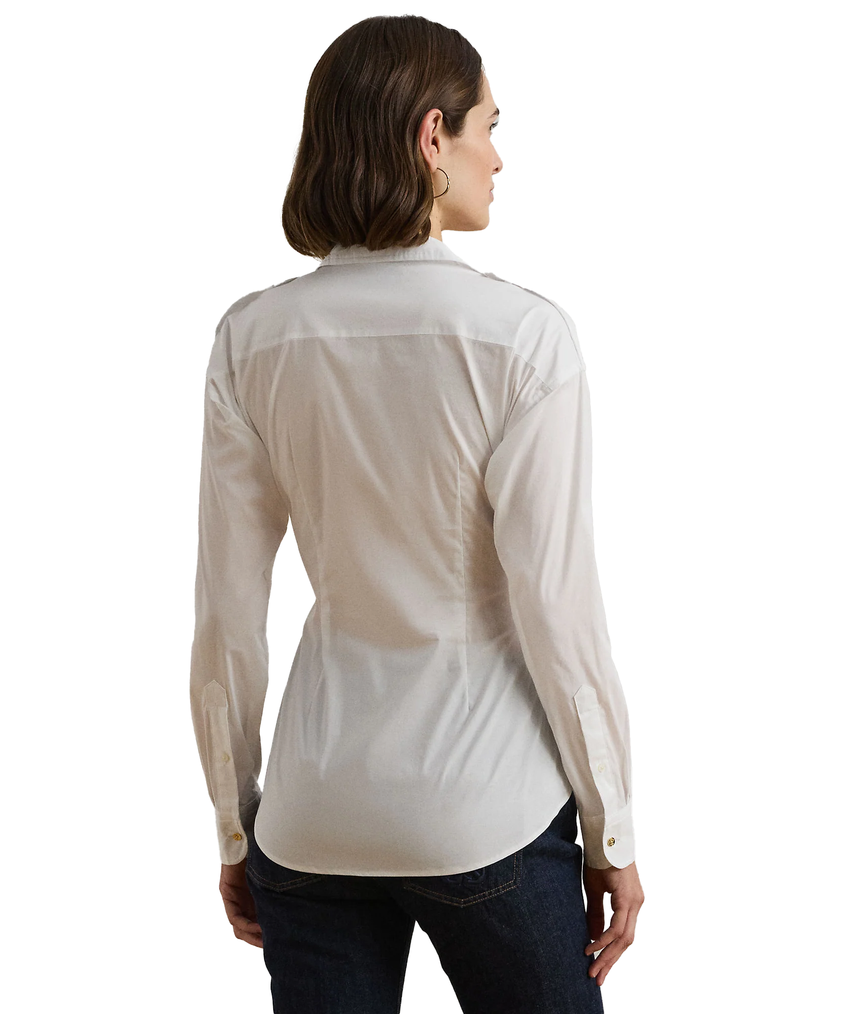 Tie-Front Cotton-Blend Shirt - White - Image 4