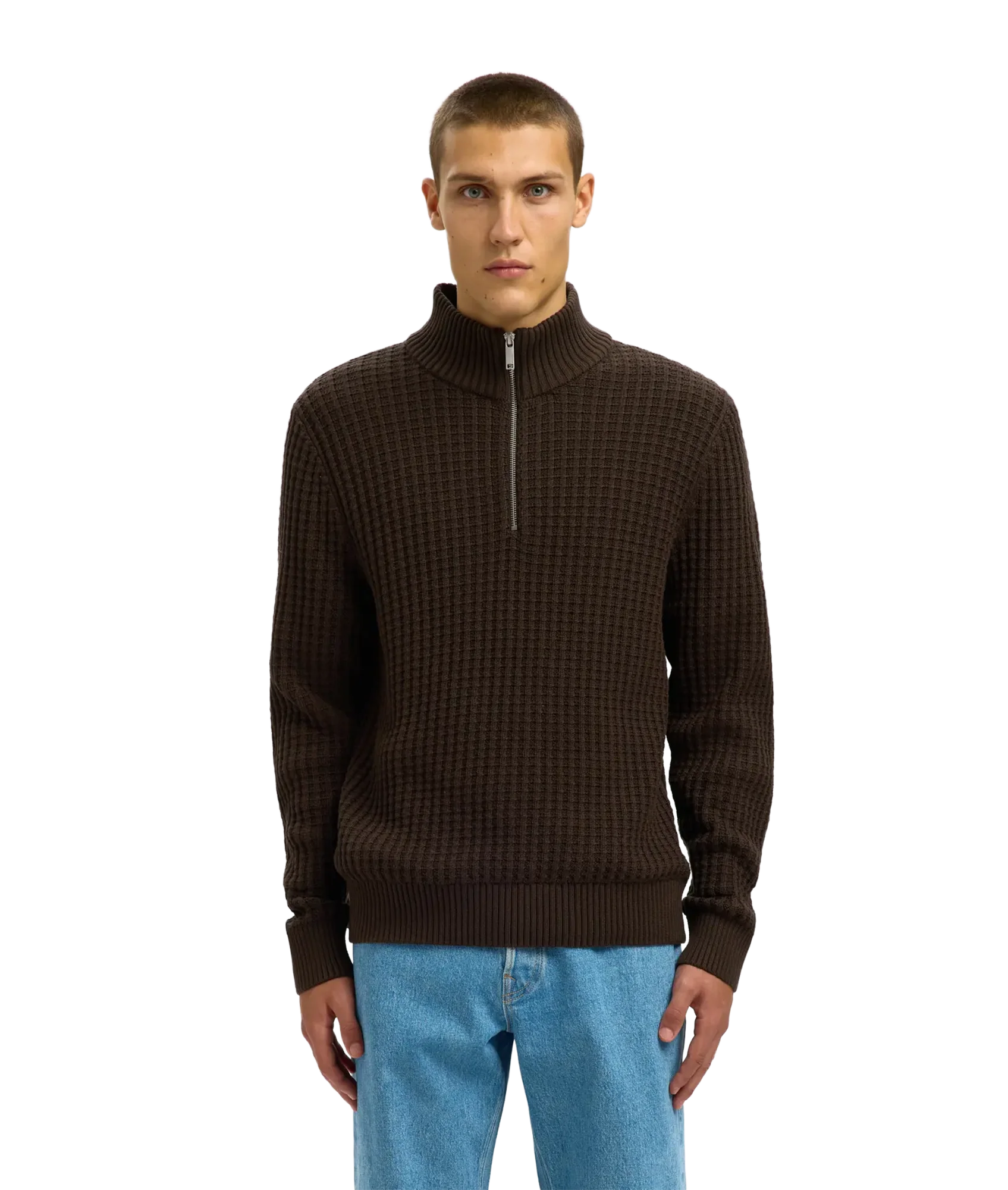 Tom Ls Knit Structure Half Zip - Delicioso - Image 2