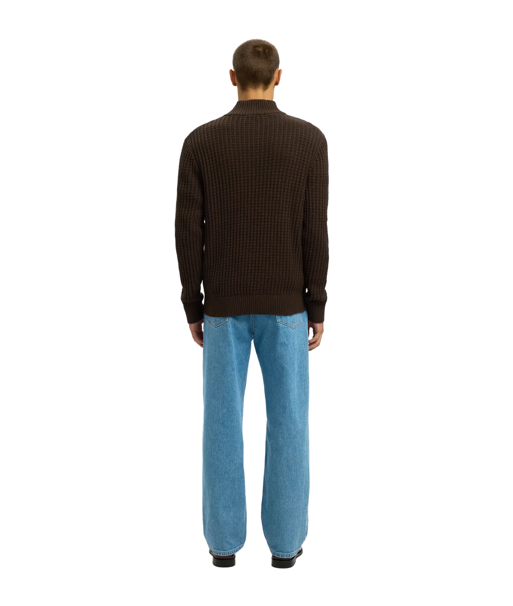 Tom Ls Knit Structure Half Zip - Delicioso - Image 3
