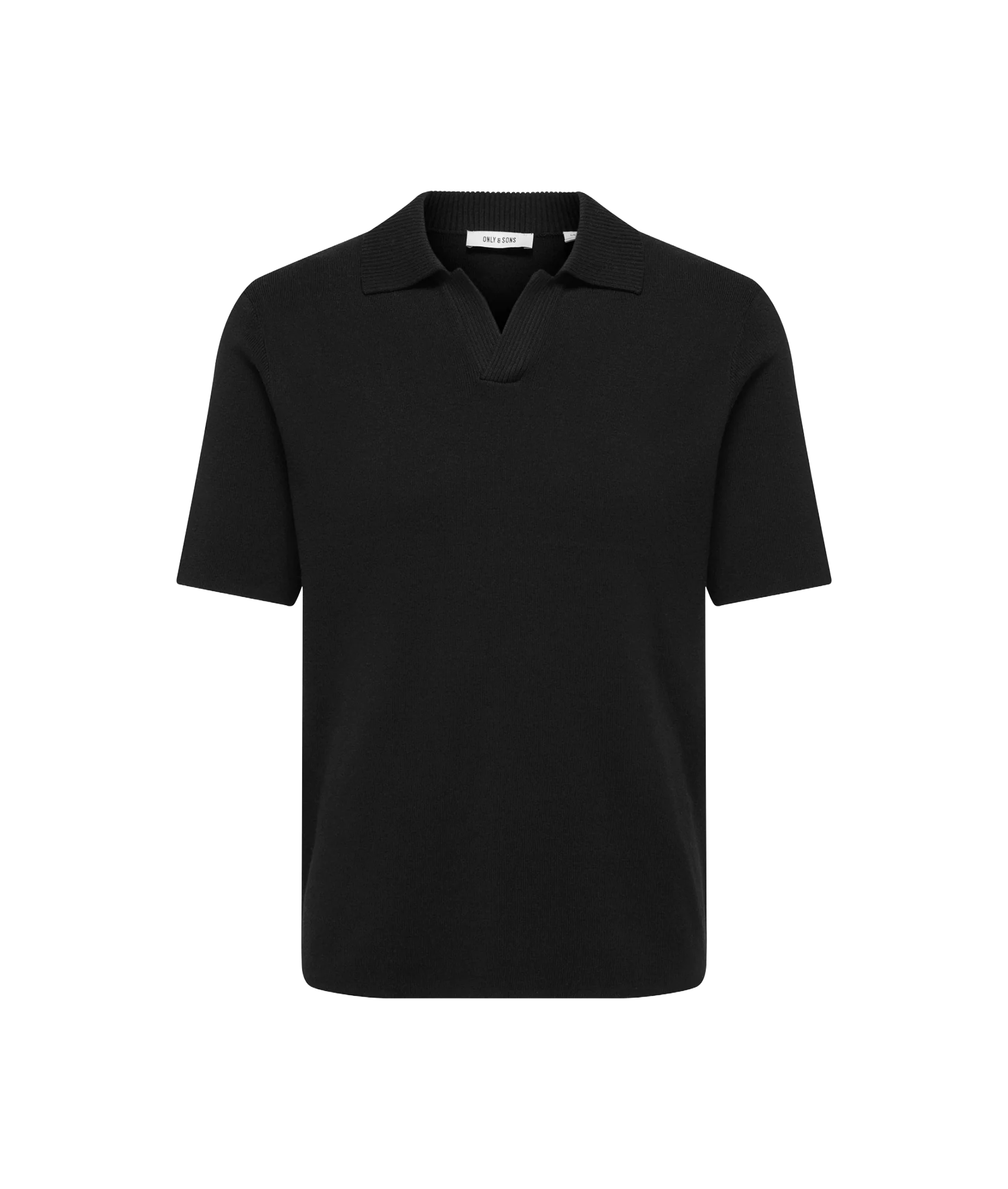 Travis Reg 12 Ss Mel Knit - Black