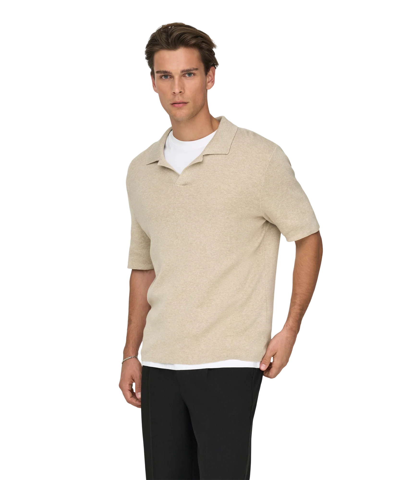 Travis Reg 12 Ss Mel Knit - Grey - Image 6