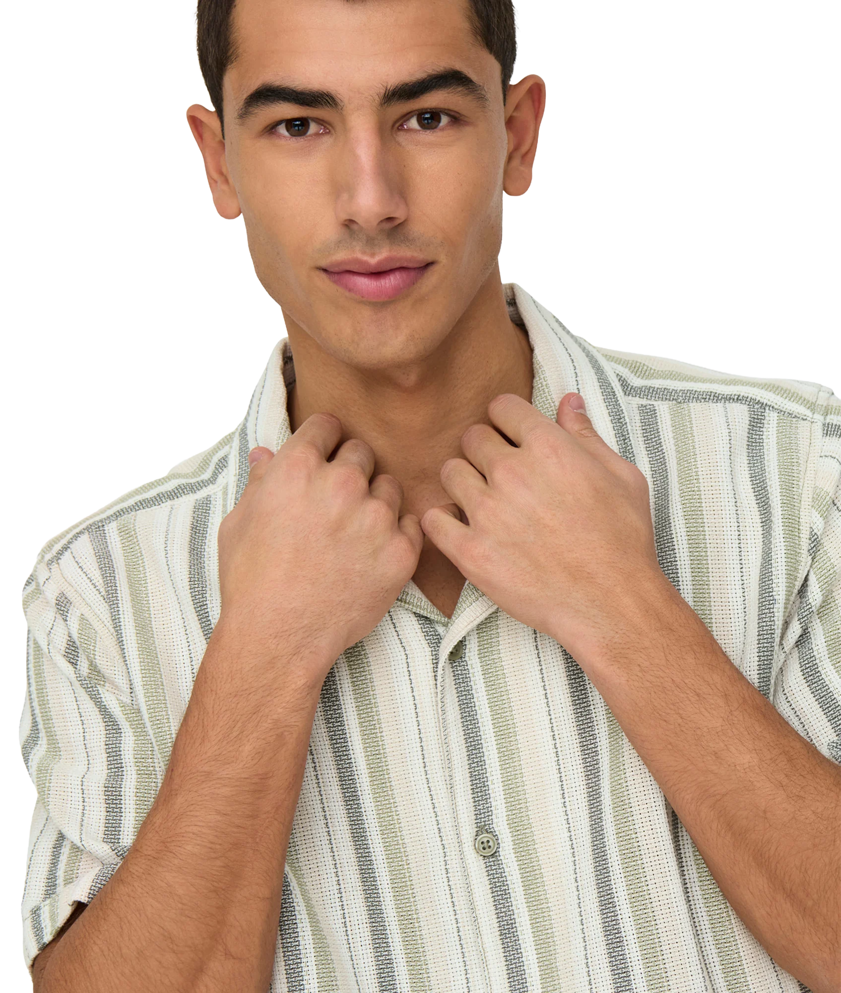 Trev Life Reg Stripe Ss Shirt - Green - Image 3