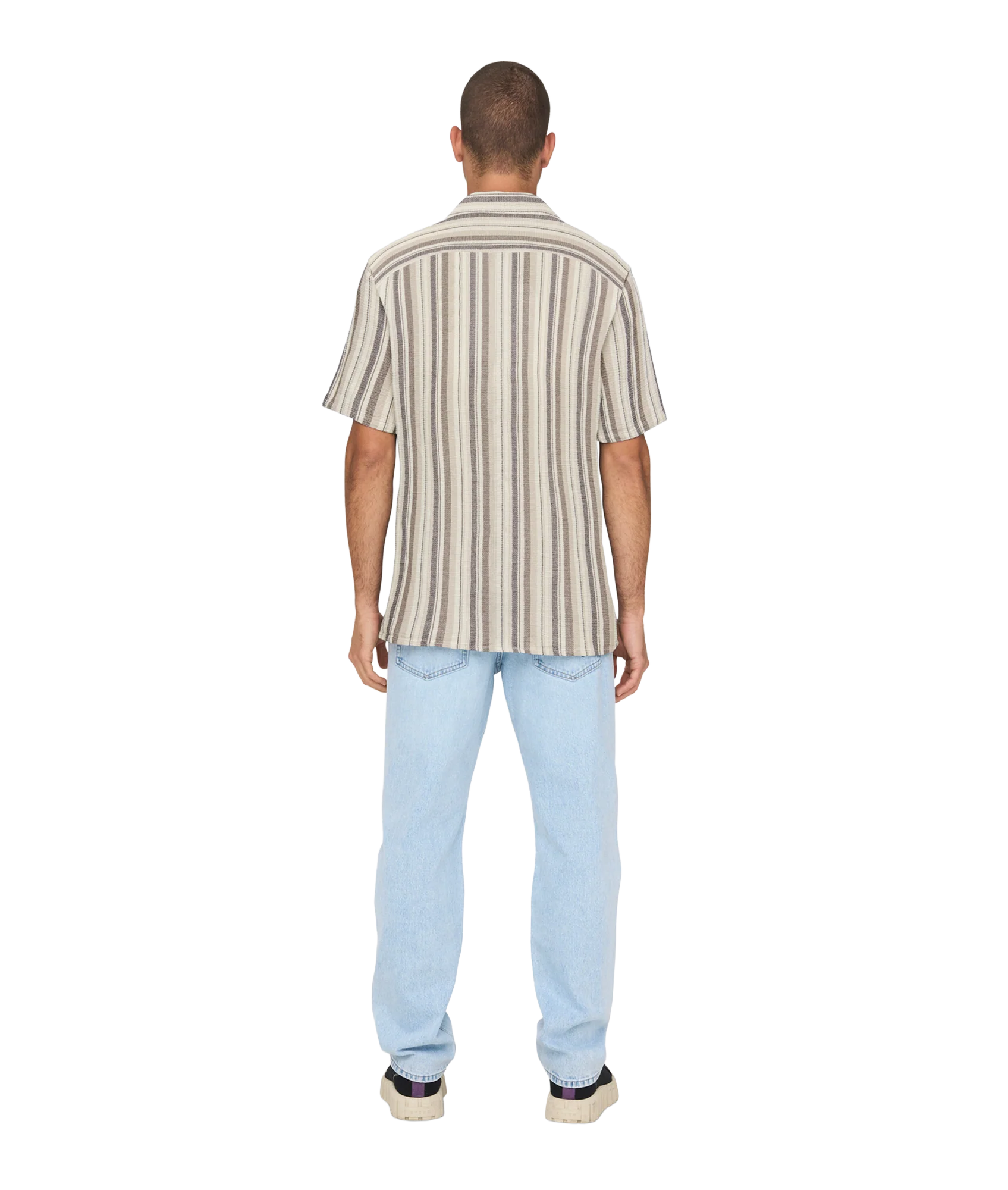 Trev Life Reg Stripe Ss Shirt - White - Image 3