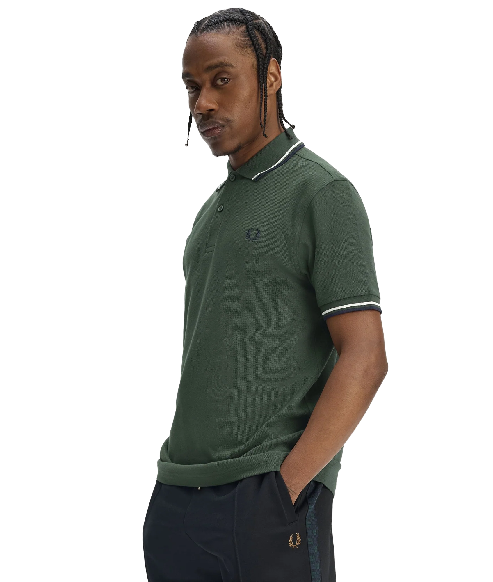 Twin Tipped Fred Perry Shirt - Crtgrn/Snwt/Nvy - Image 4