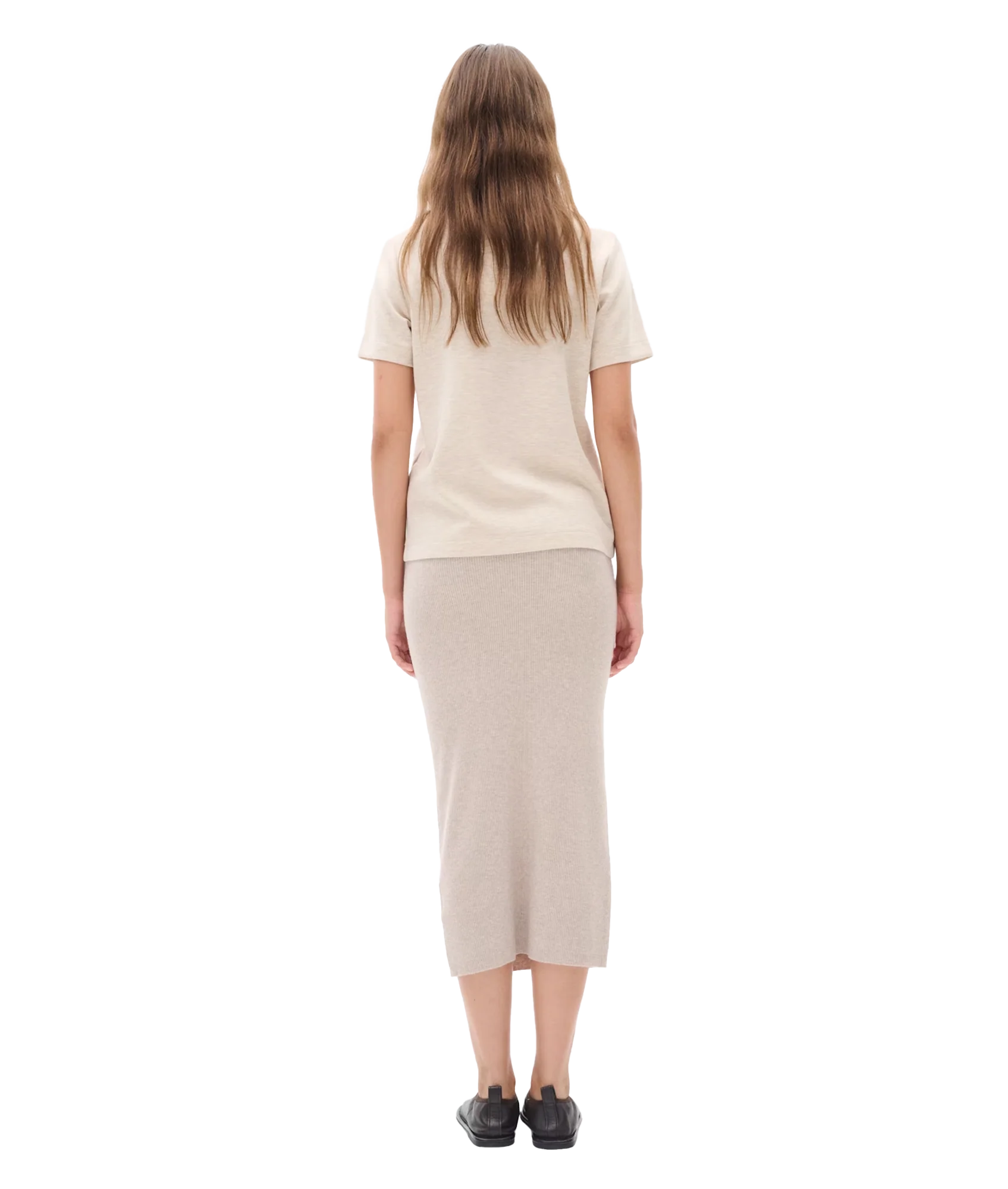 Udelia Rib Skirt - Beige - Image 4