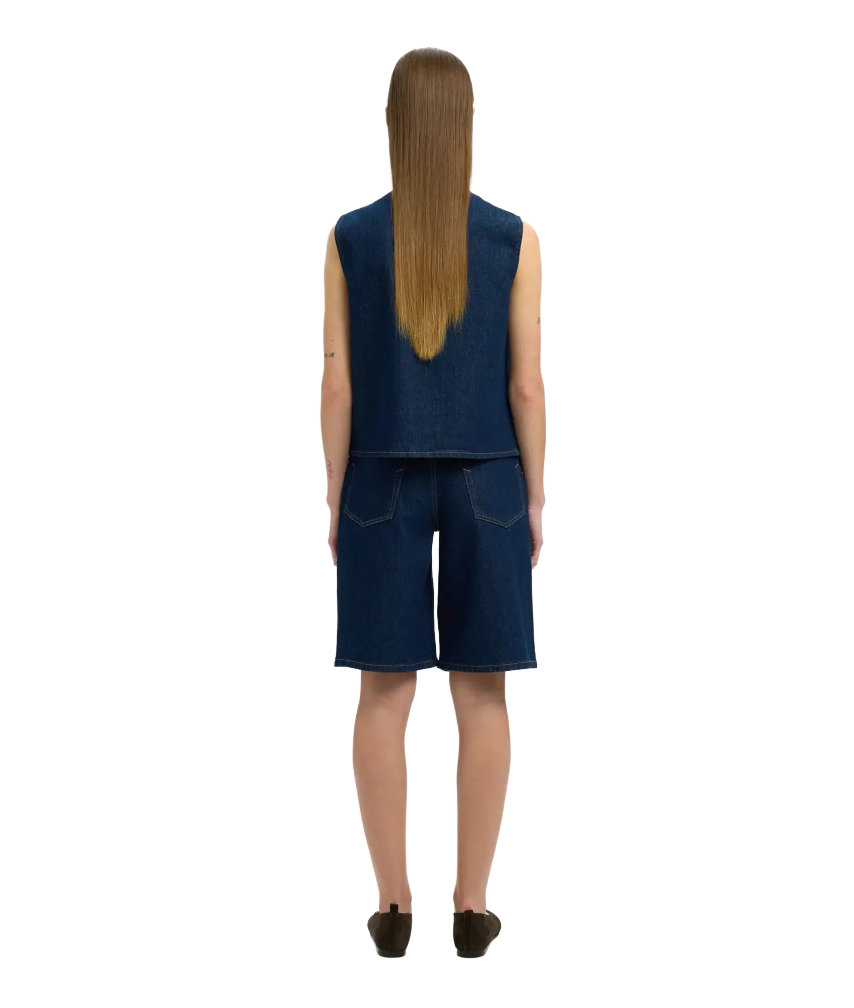 Vida-Kori Denim Vest - Dark Blue Denim 201 - Image 3