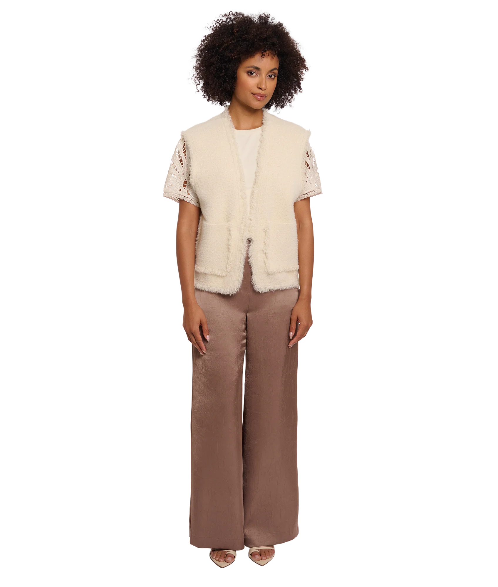 Waistcoat With Fringe Detail - Birch - Image 4