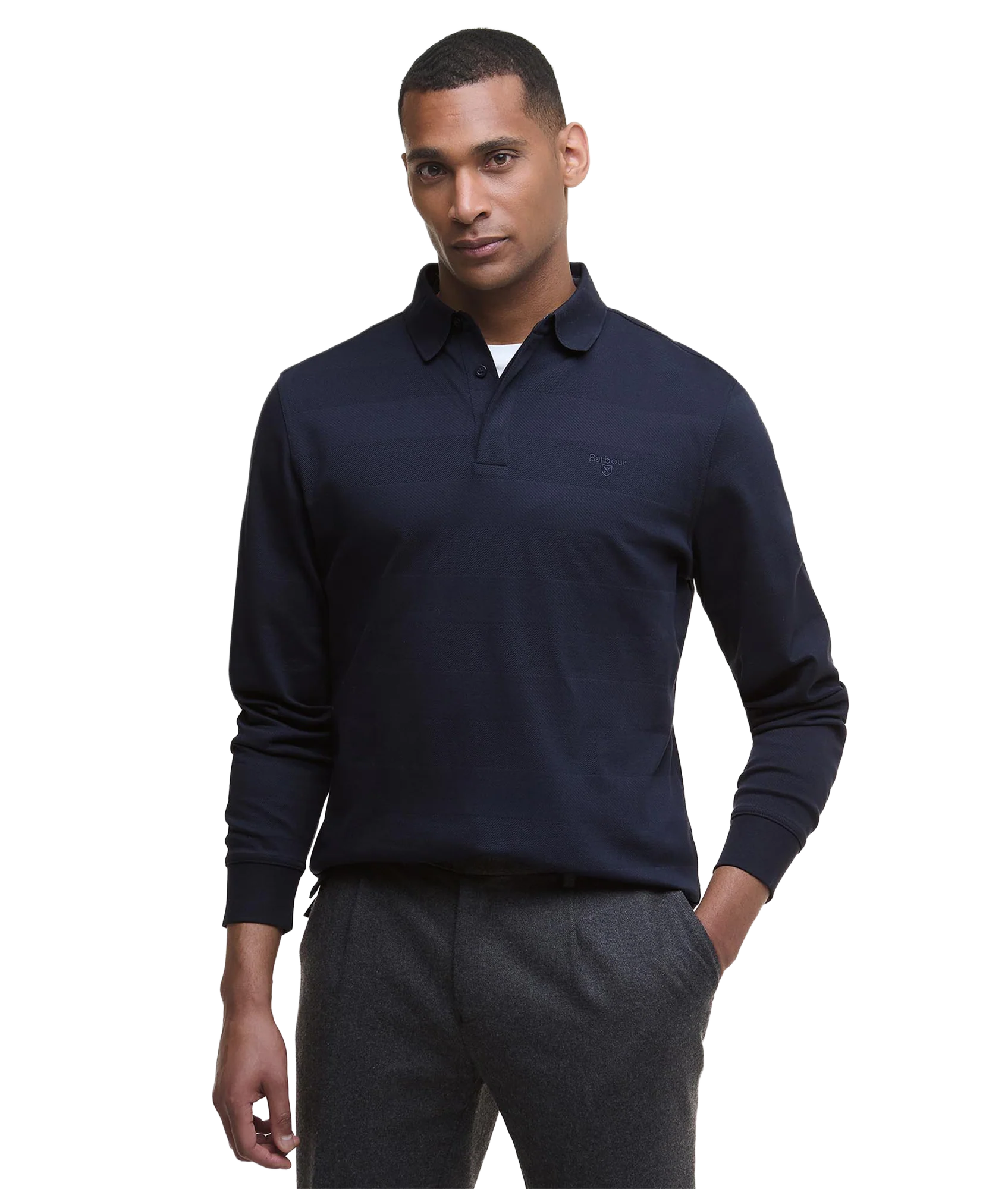 Waketown Tailored LS Polo Shirt - Dark Navy