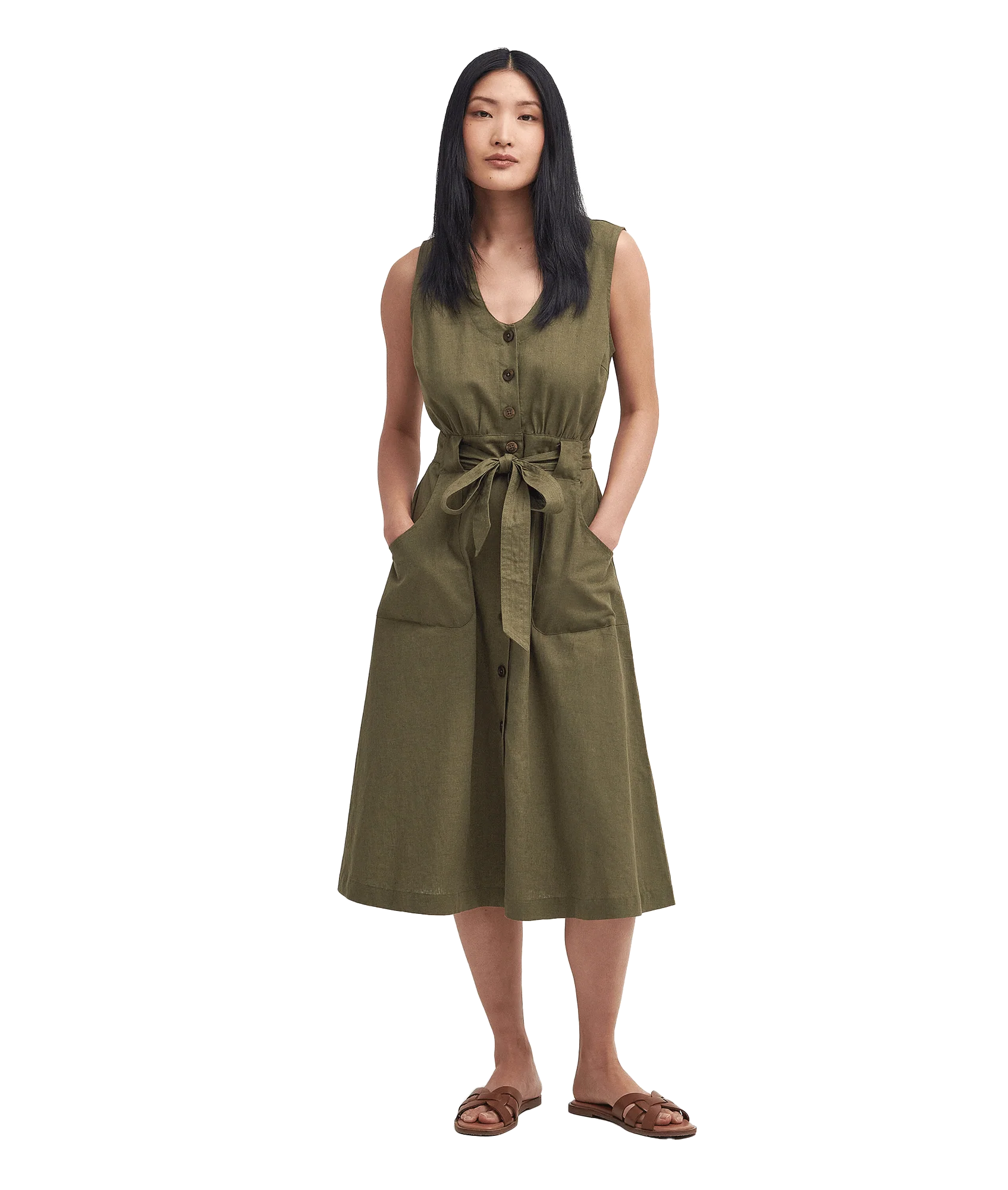 Rutherglen Sleeveless Midi Dress - Green - Image 2