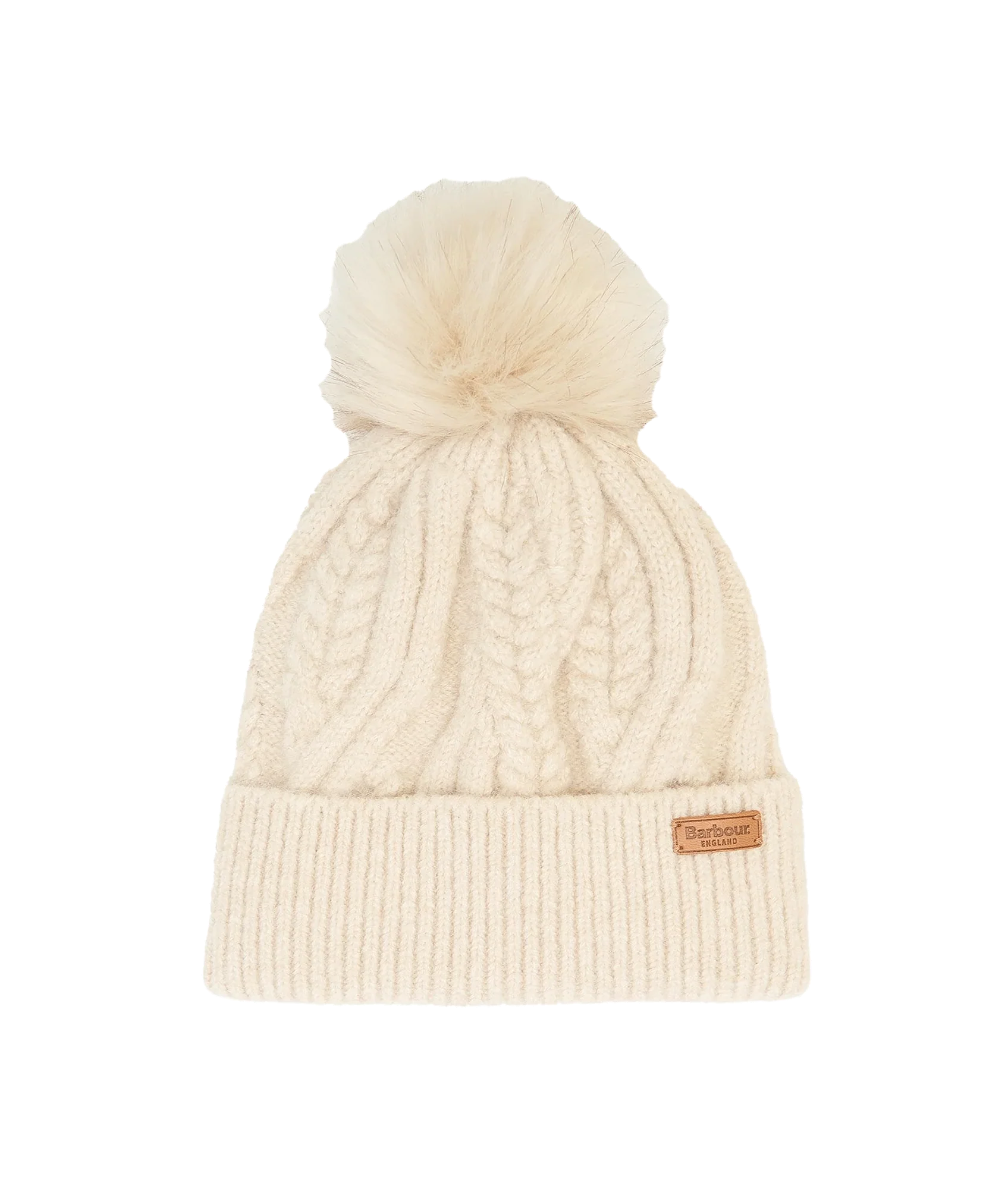 Elsdon Cable-Knit Beanie - Cream