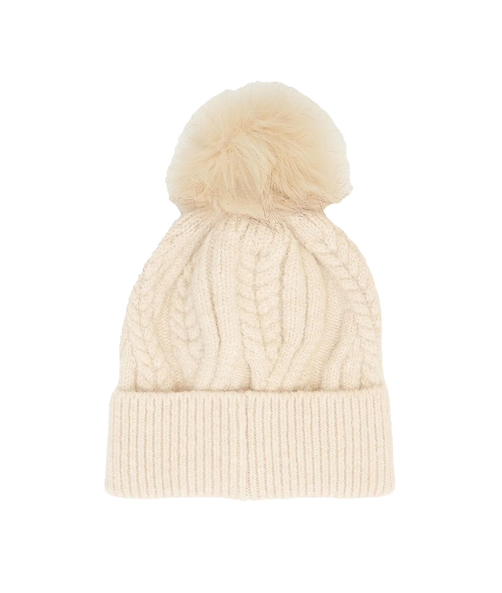 Elsdon Cable-Knit Beanie - Cream - Image 2