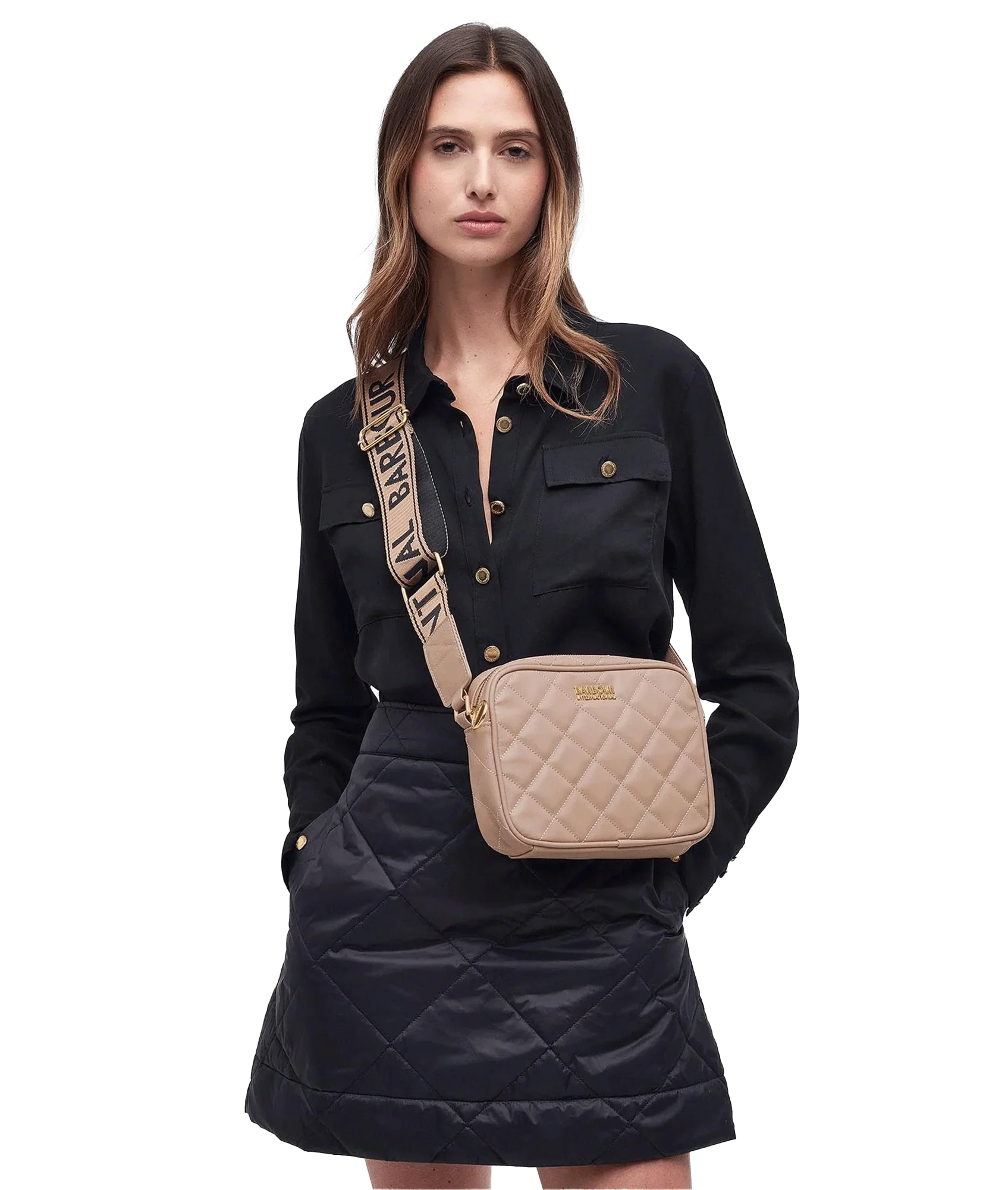 Sloane Quilted Crossbody Bag - Beige - Image 3