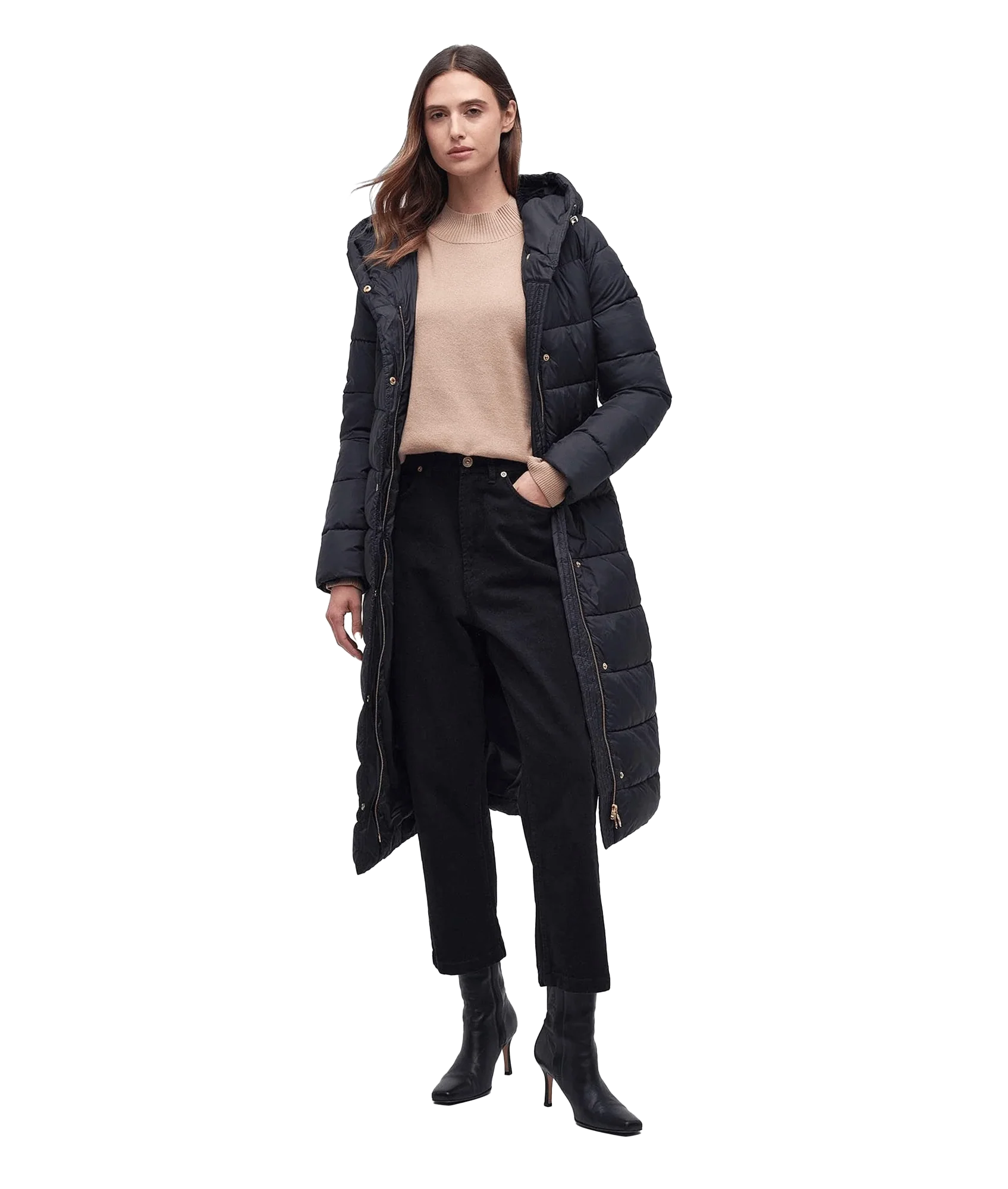 Track Line Quilted Jacket - Black - Image 2
