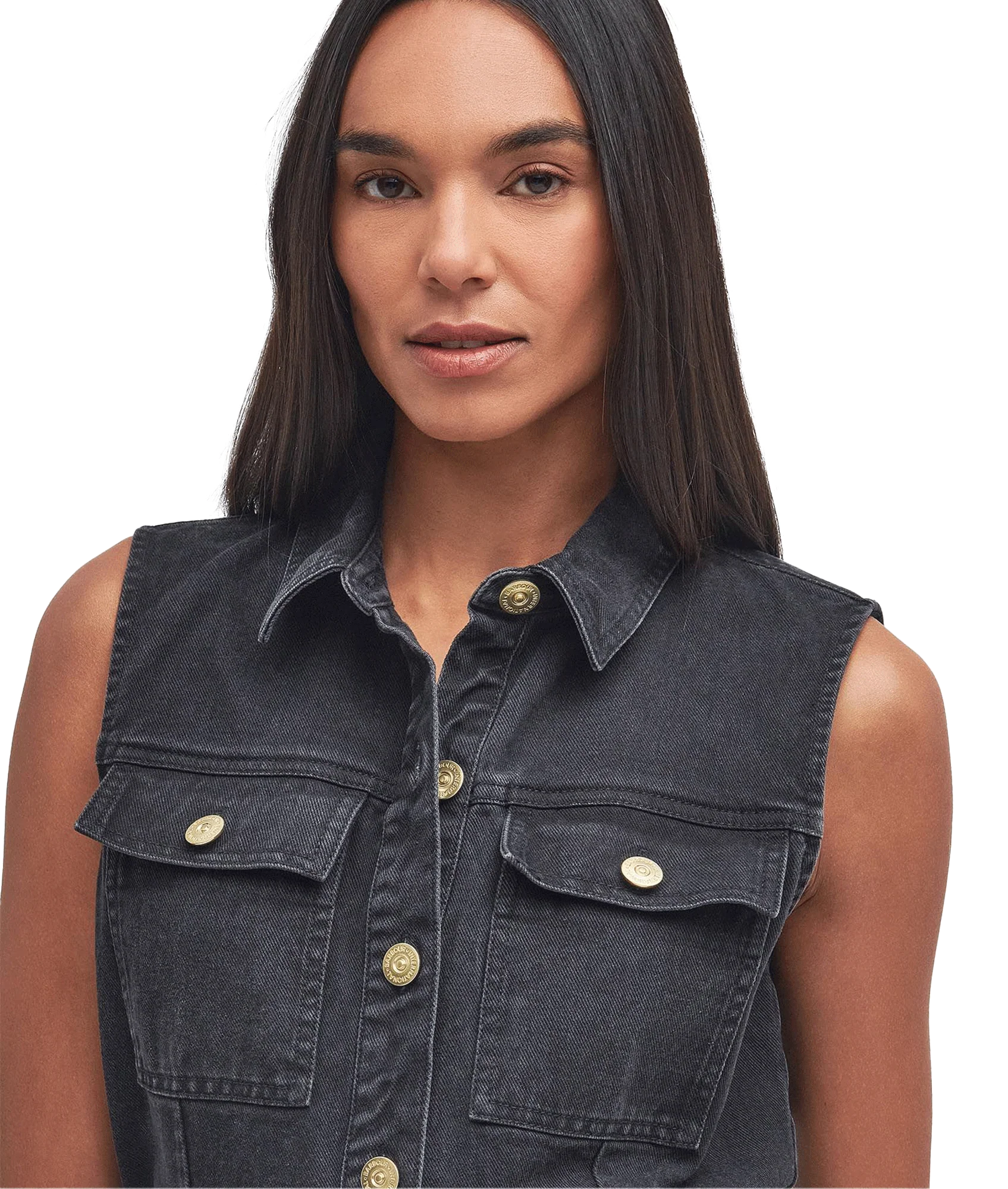 Tamsin Denim Mini Dress - Black - Image 5