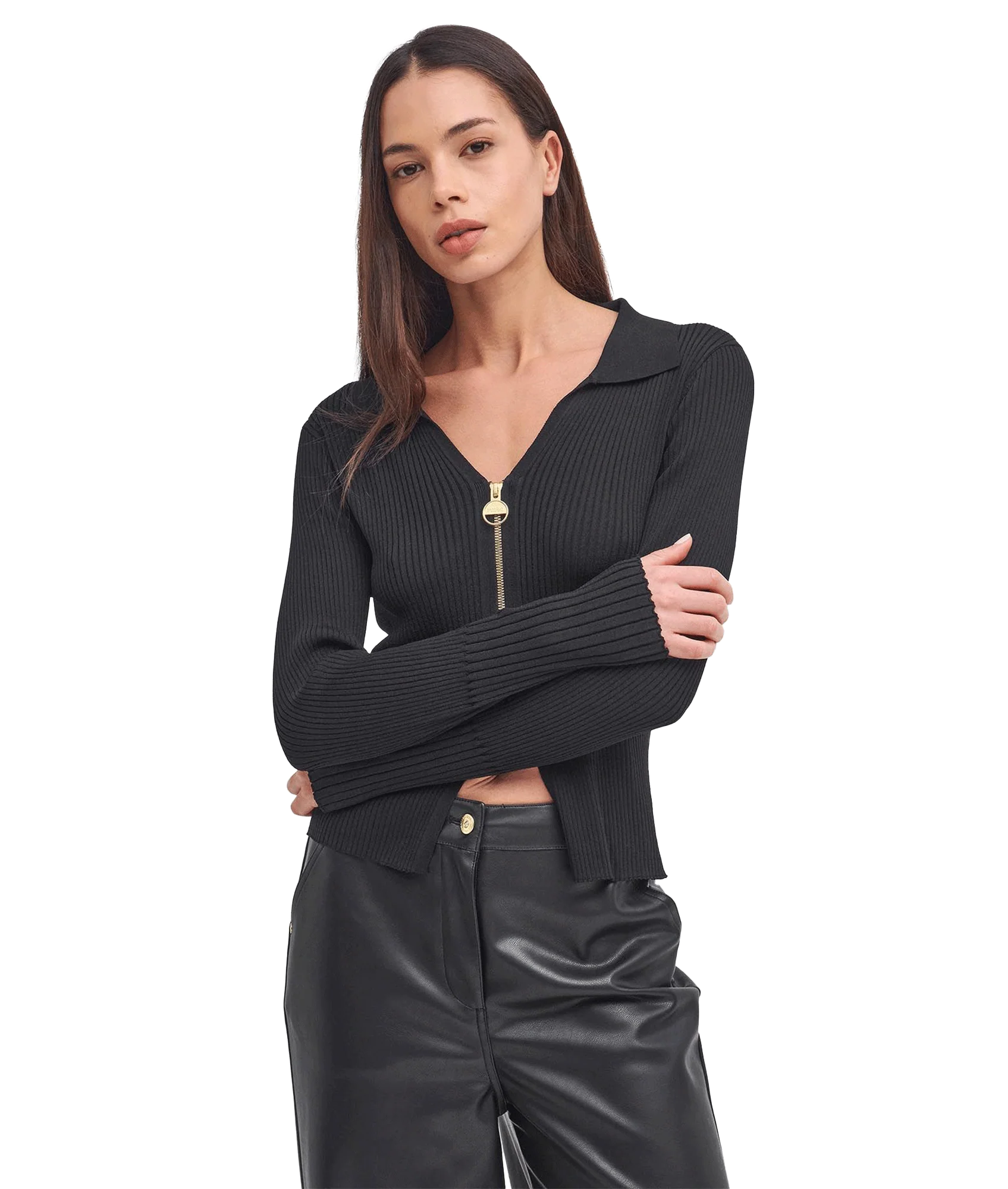 Mondale Zip-Up Cardigan - Black - Image 2