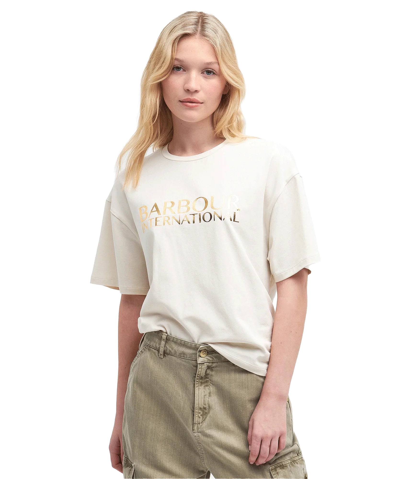 Carla Logo T-Shirt - Cream - Image 4