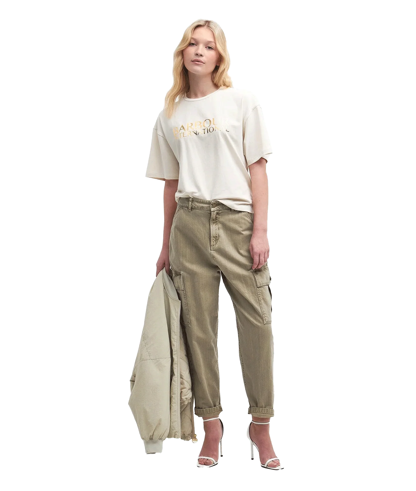 Carla Logo T-Shirt - Cream - Image 5