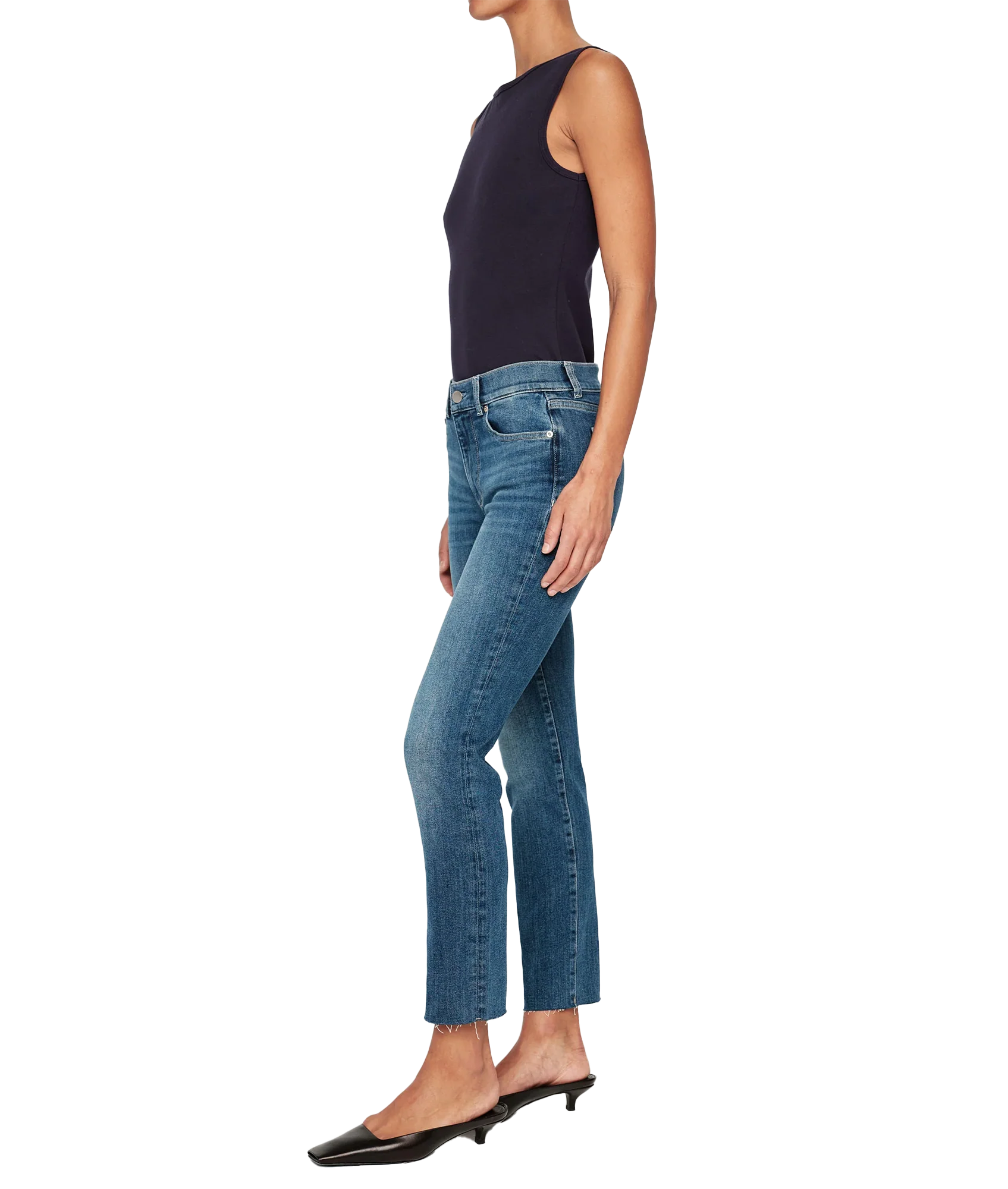 Mara Straight Mid Rise Instasculpt Ankle Jeans - Blue - Image 2