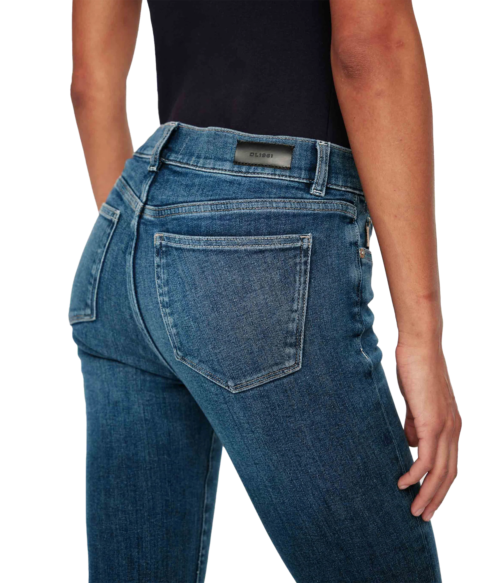 Mara Straight Mid Rise Instasculpt Ankle Jeans - Blue - Image 5