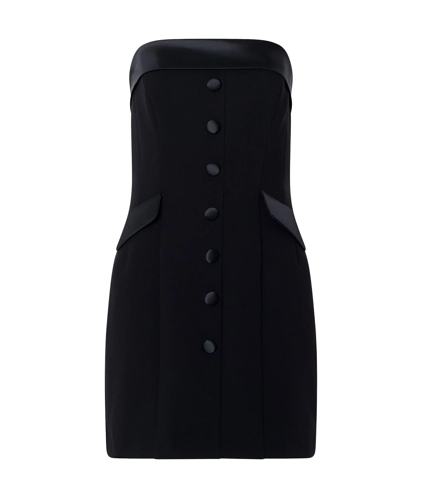 Gemma Carey Satin Bandeau Mini Dress - Black