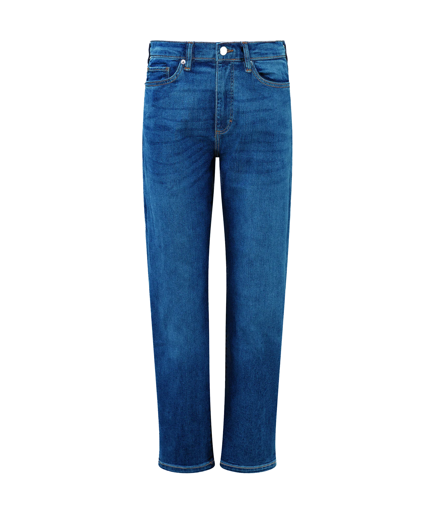 Stretch Denim Cigarette Fit Ankle Length Jeans - Blue