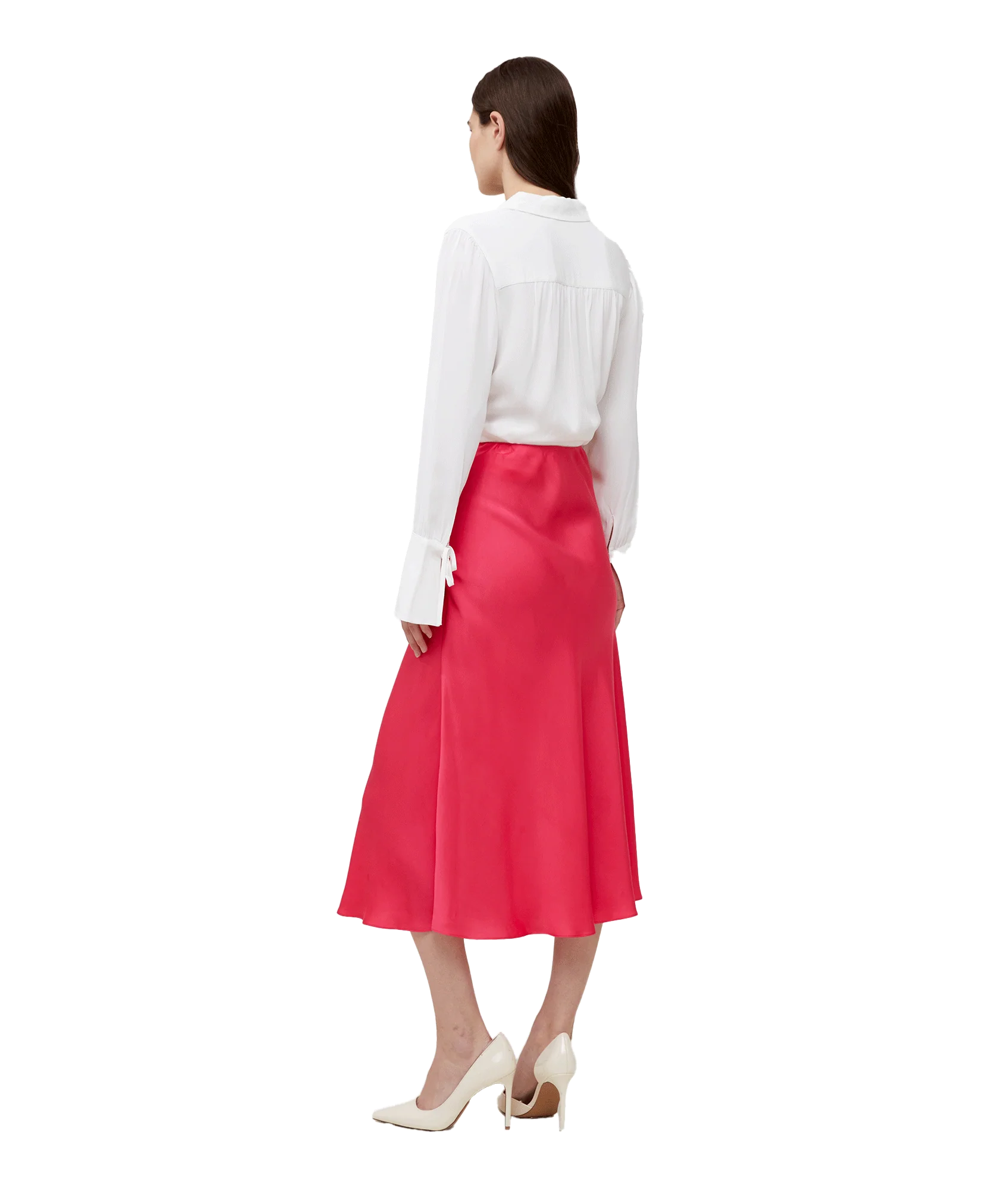 Ennis Eco Satin Midaxi Slip Skirt - Pink - Image 4