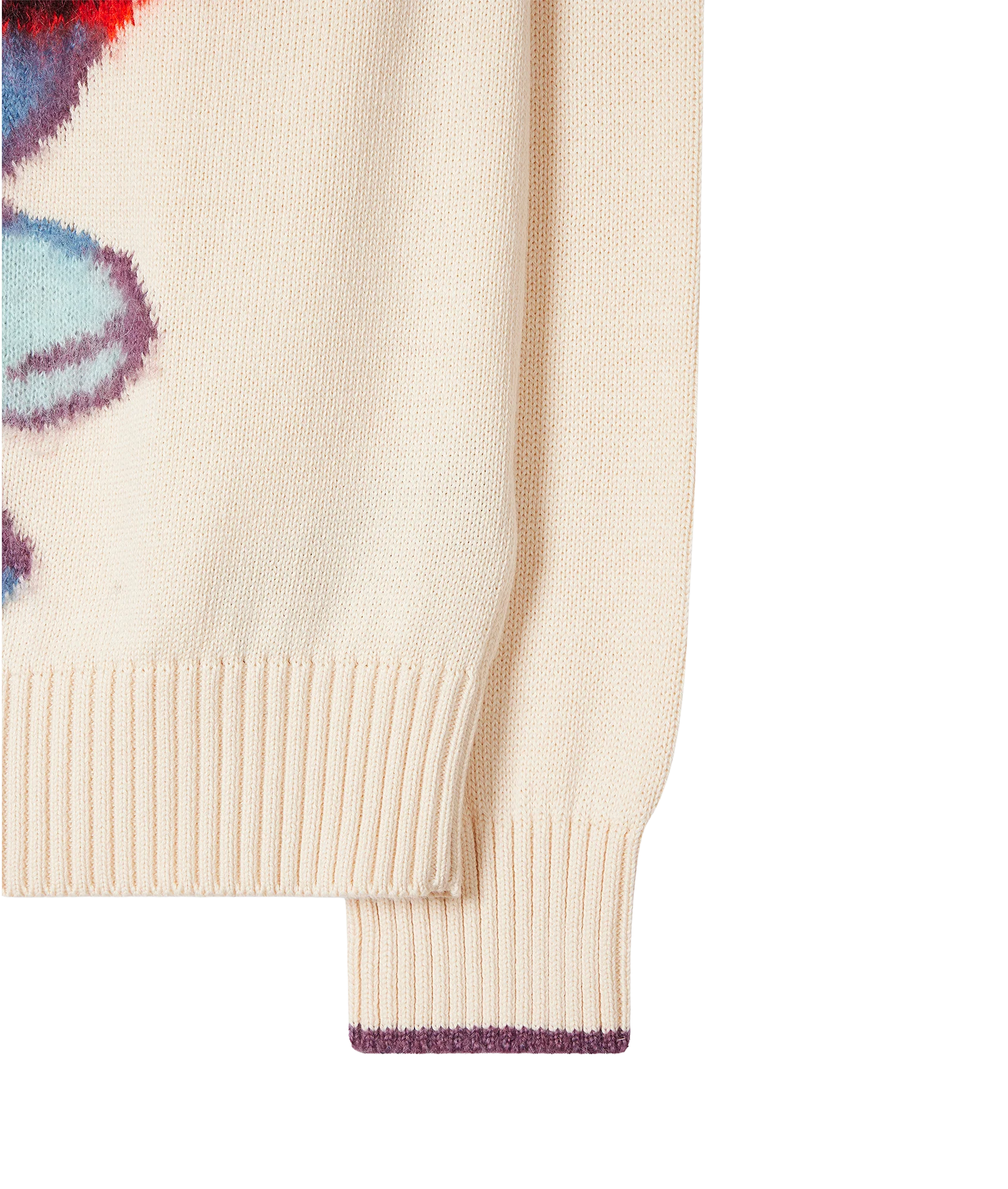 Womens Knitted Sweater Crew Neck - White - Image 2