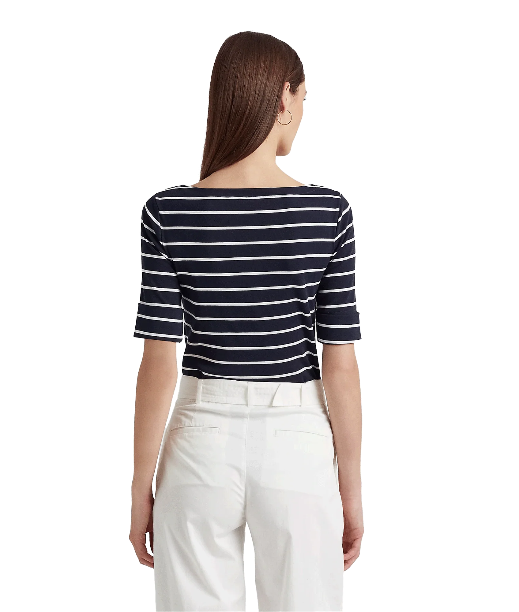Striped Boatneck Top - Navy - Image 3