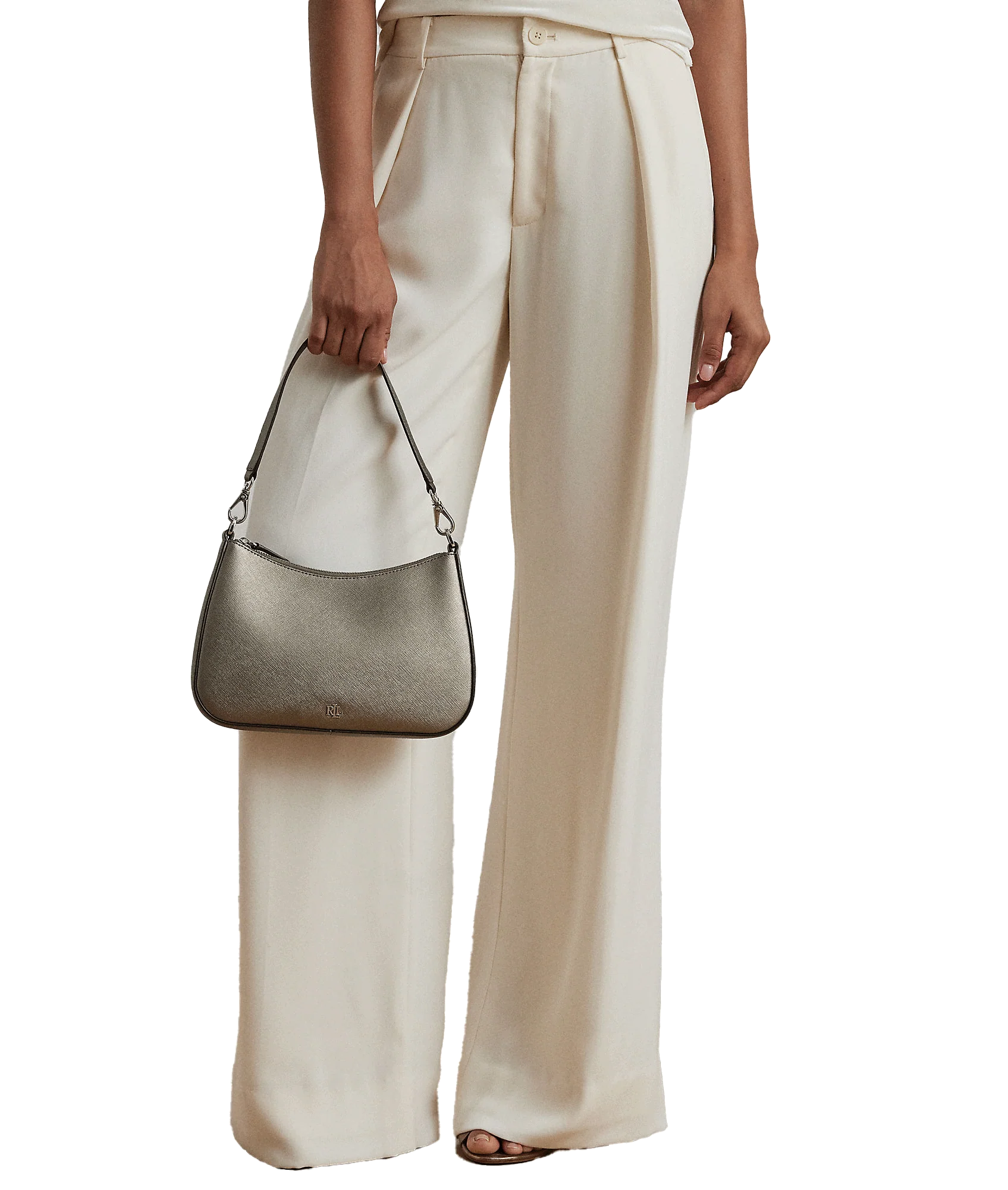 Crosshatch Leather Medium Danni Bag - Silver - Image 4